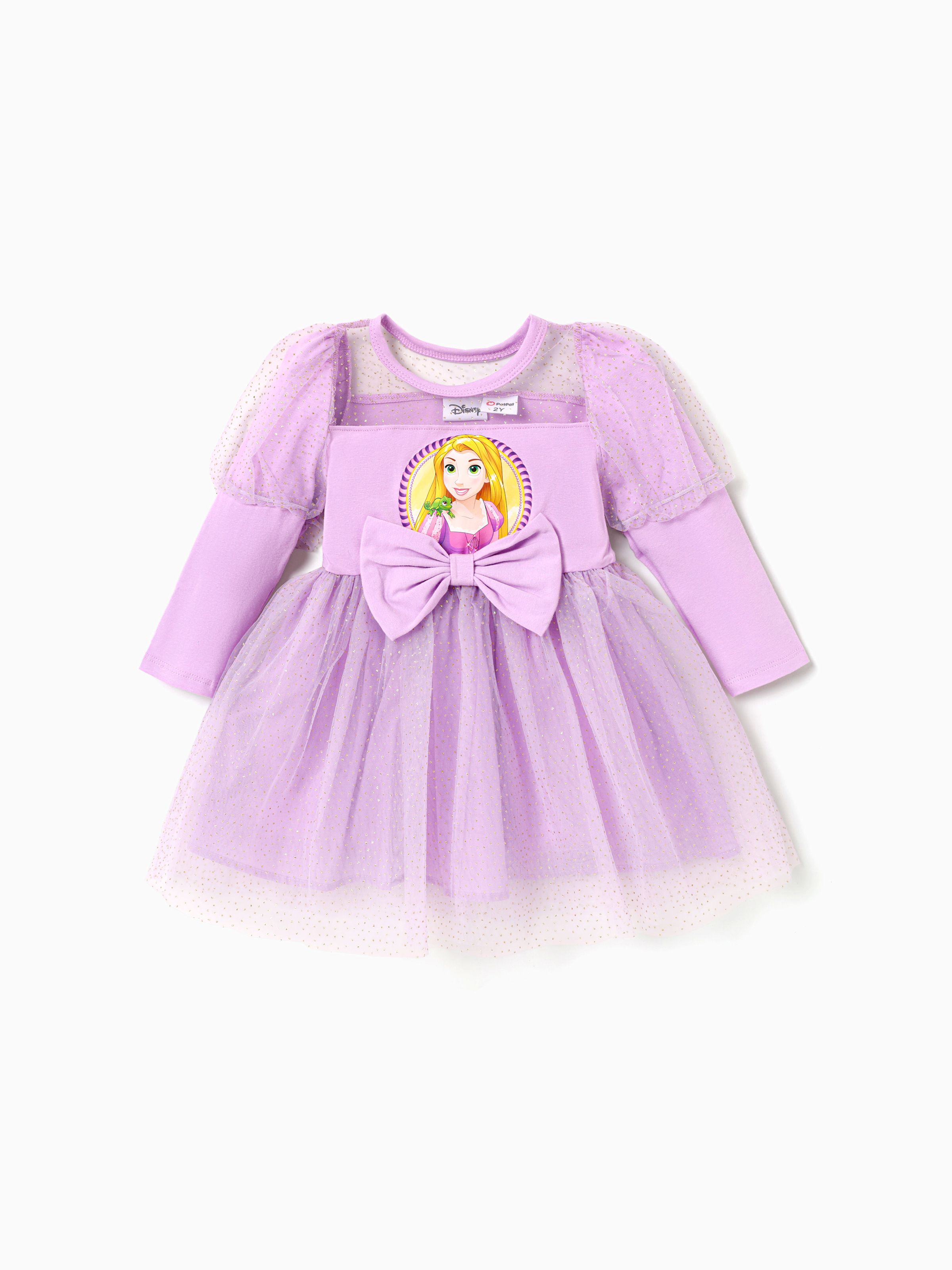 

Disney Princess Toddler Girl Character Pattern Long-sleeve Mesh Dress