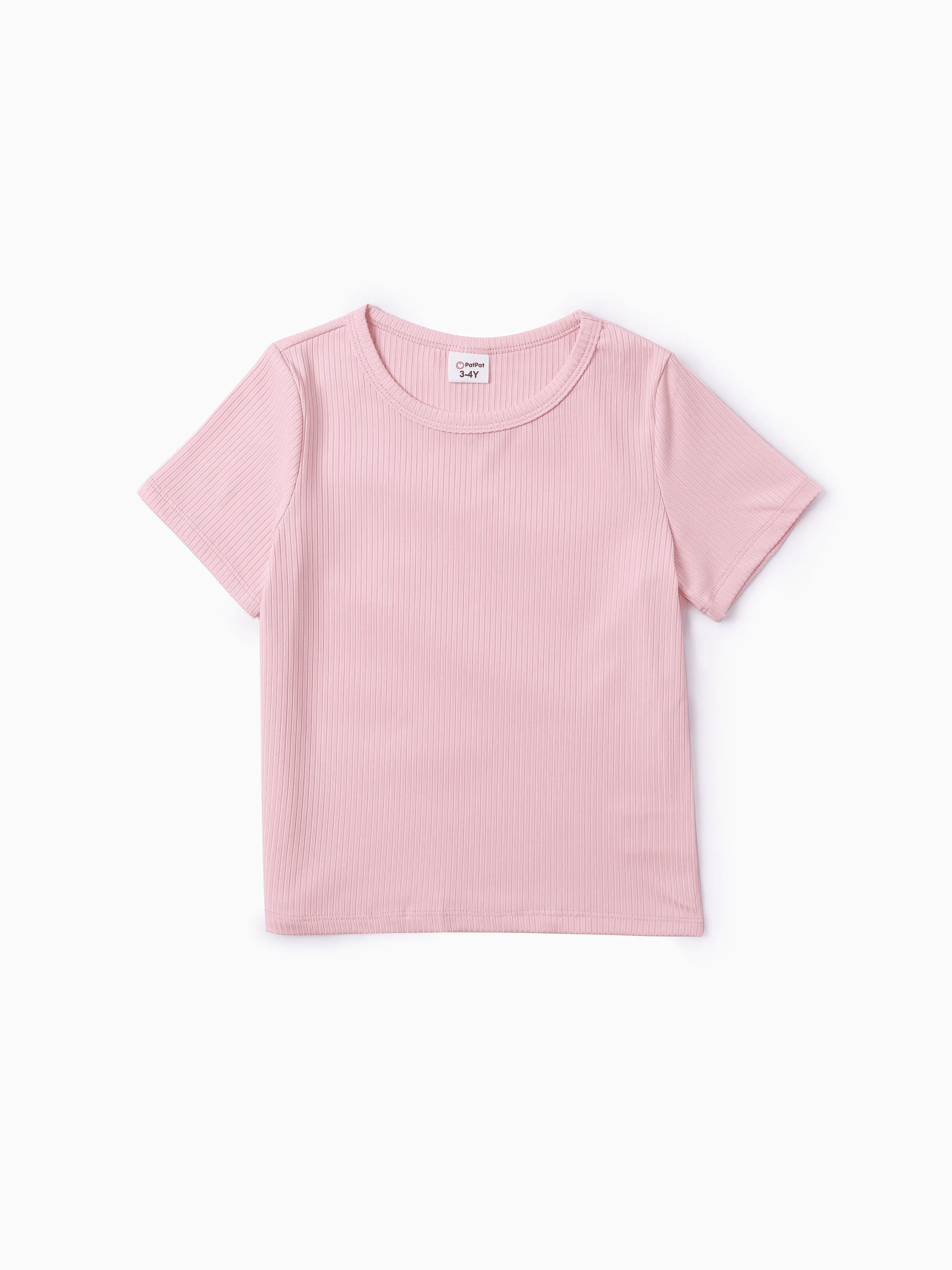 

Toddler Girl Solid Short-sleeve Rib-knit Tee