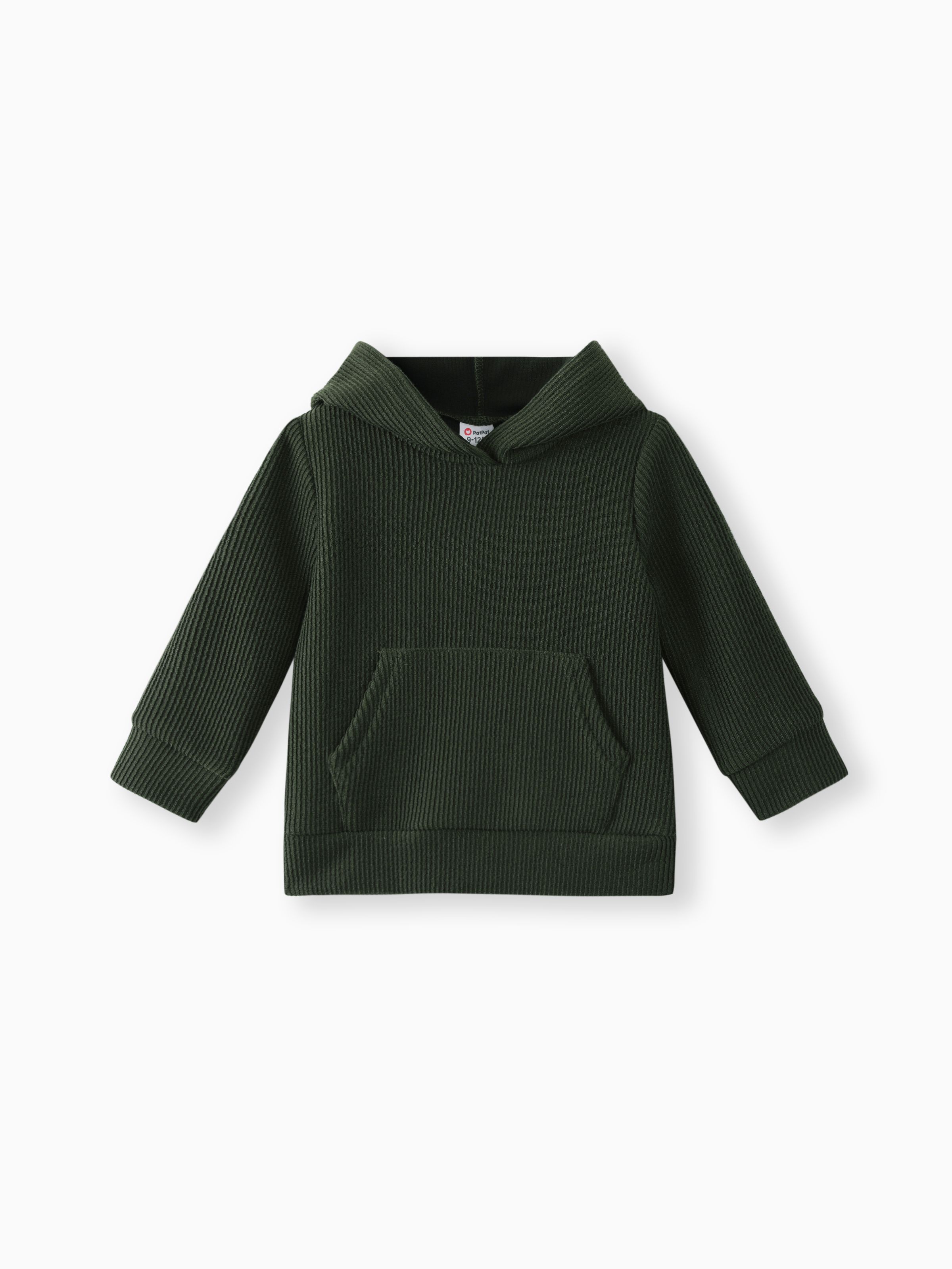

Baby Boy/Girl Solid Textured Long-sleeve Hoodie