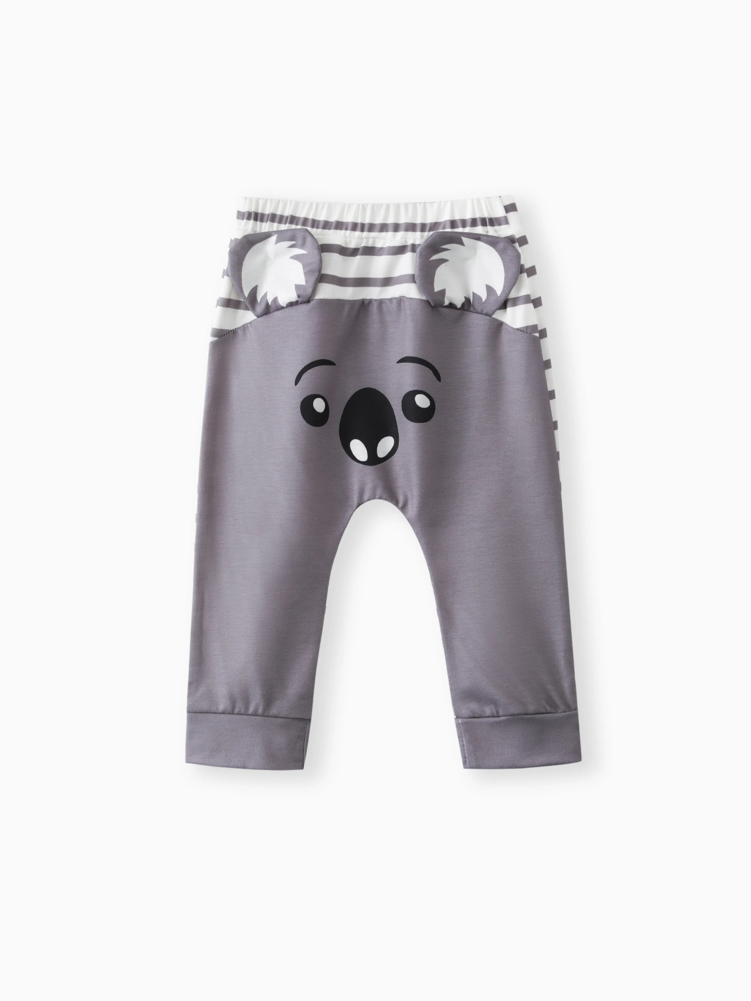 bebé niño/niña empalme a rayas orejas 3d pantalones con estampado animal