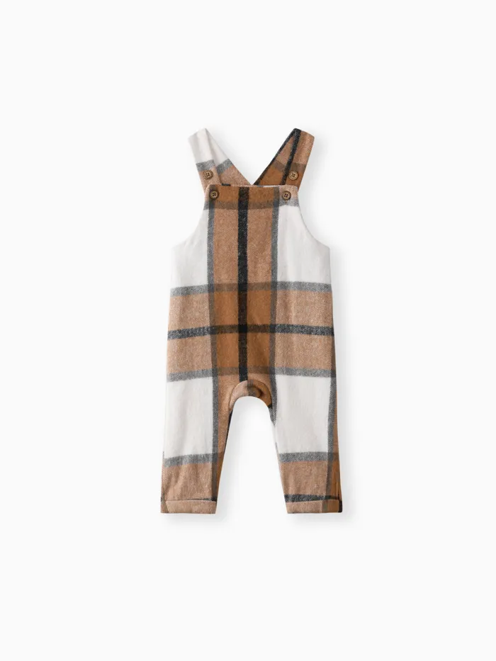 Baby Boy/Girl Button Front Plaid Overalls