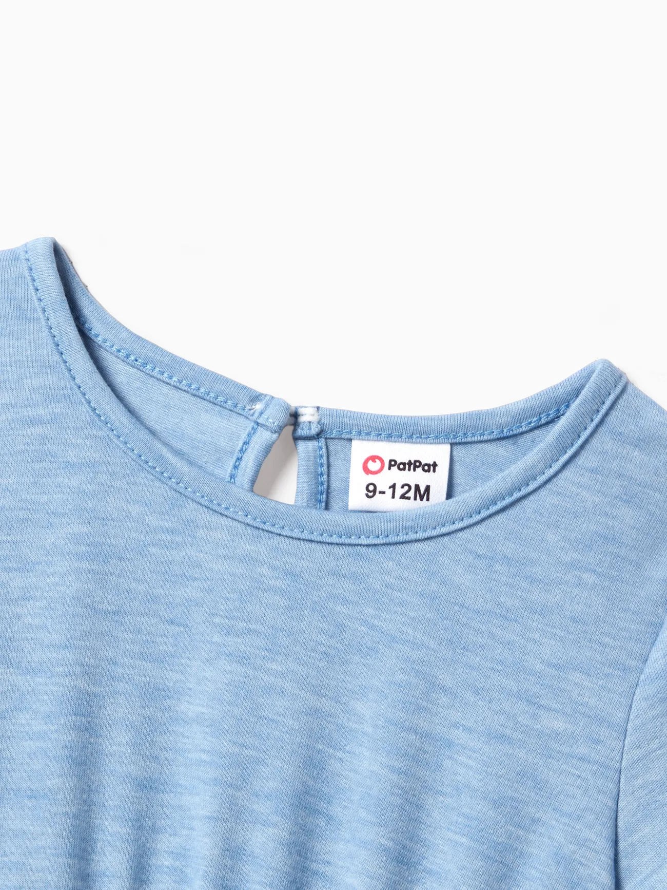 Baby Girl - Family Matching Floral Colorblock T-Shirt and Quarter Button Belted Spliced A-Line Dress Sets - lightskyblue - image 12