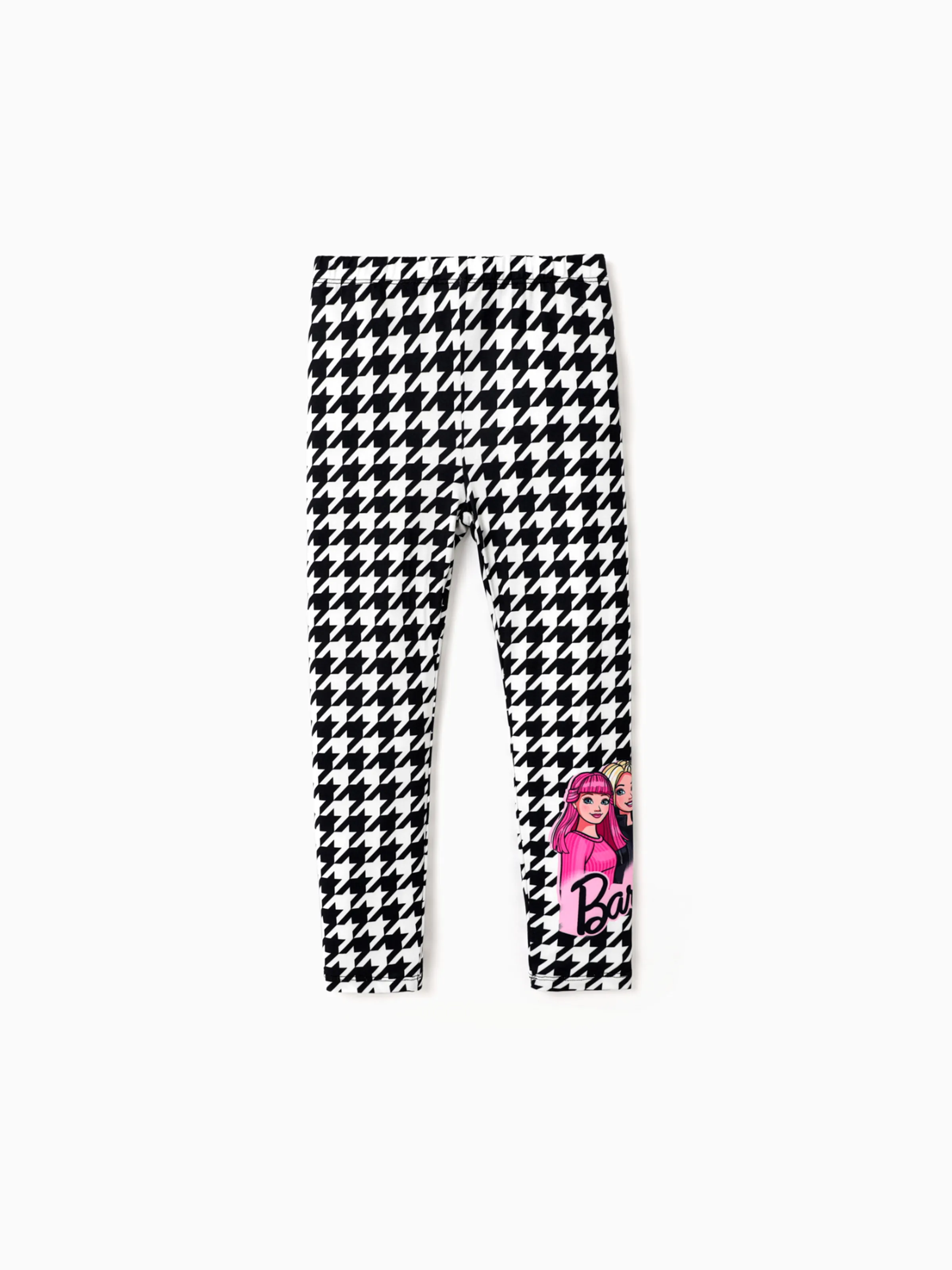 

Barbie Kid Girl Letter/Glasses Print/Houndstooth Elasticized Leggings