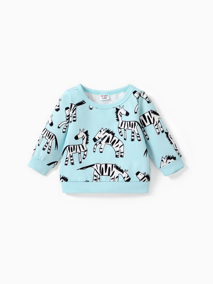Bebé Menina Riscas de zebra Casual Sweatshirt