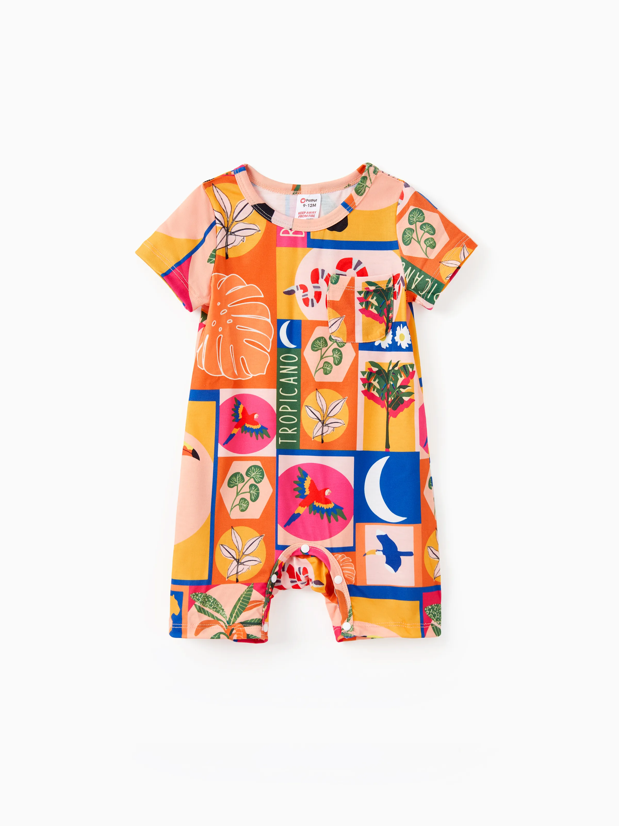 

Family Matching Allover Tropical Printed Vacation Pajamas