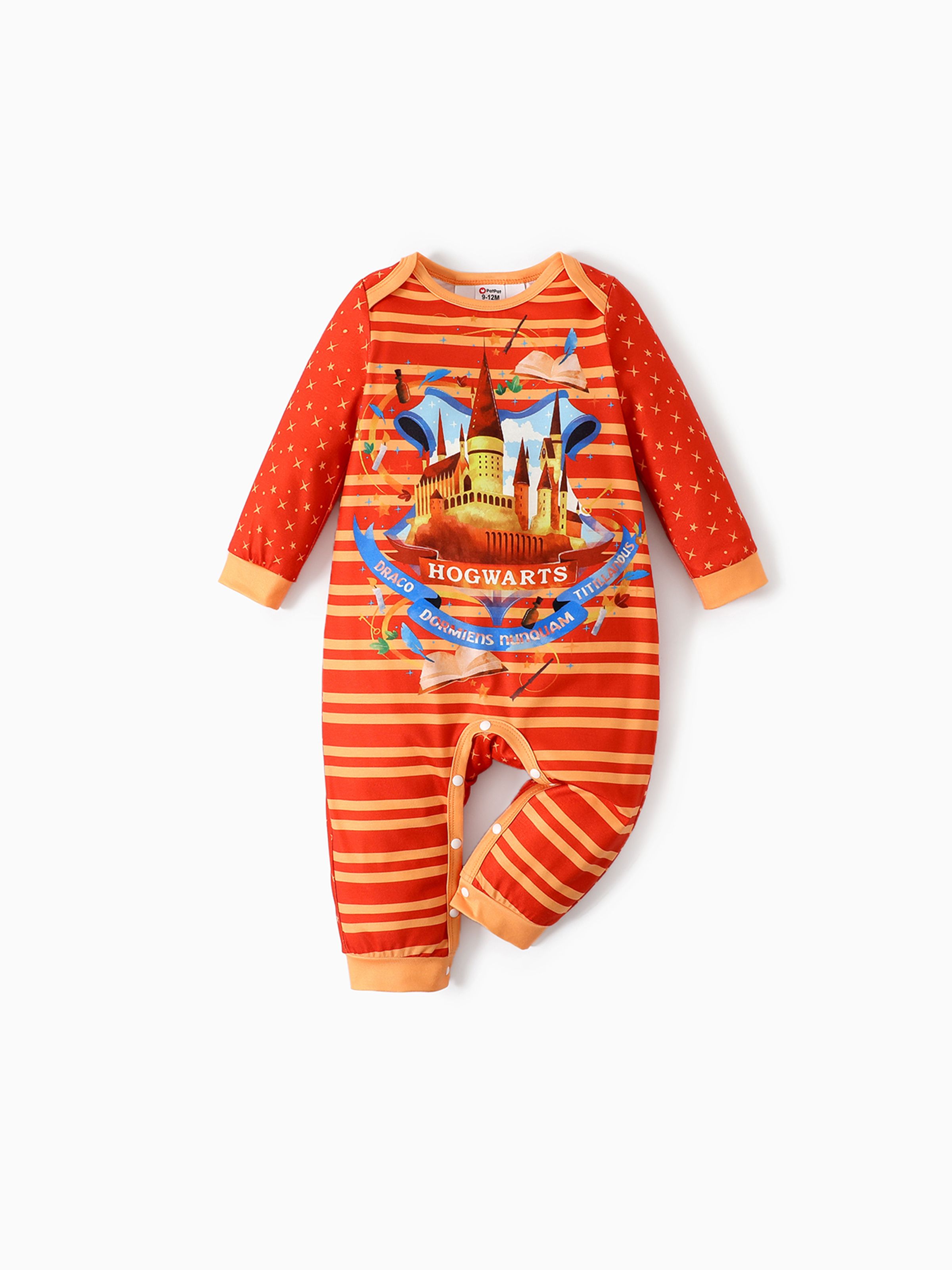 

Harry Potter Baby Boy/Girl Stars Print Long-sleeve Spliced Graphic Striped Jumpsuit