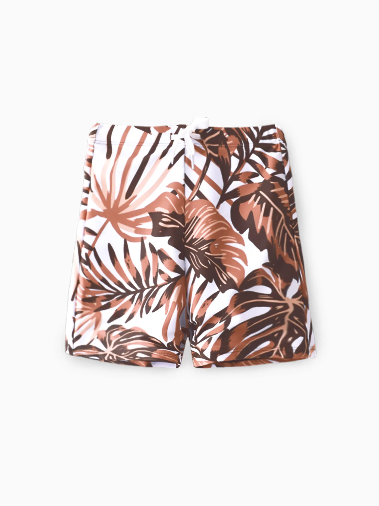 

Family Matching Floral Drawstring Swim Trunks or Shell Edge Spliced One-Piece Strap Swimsuit