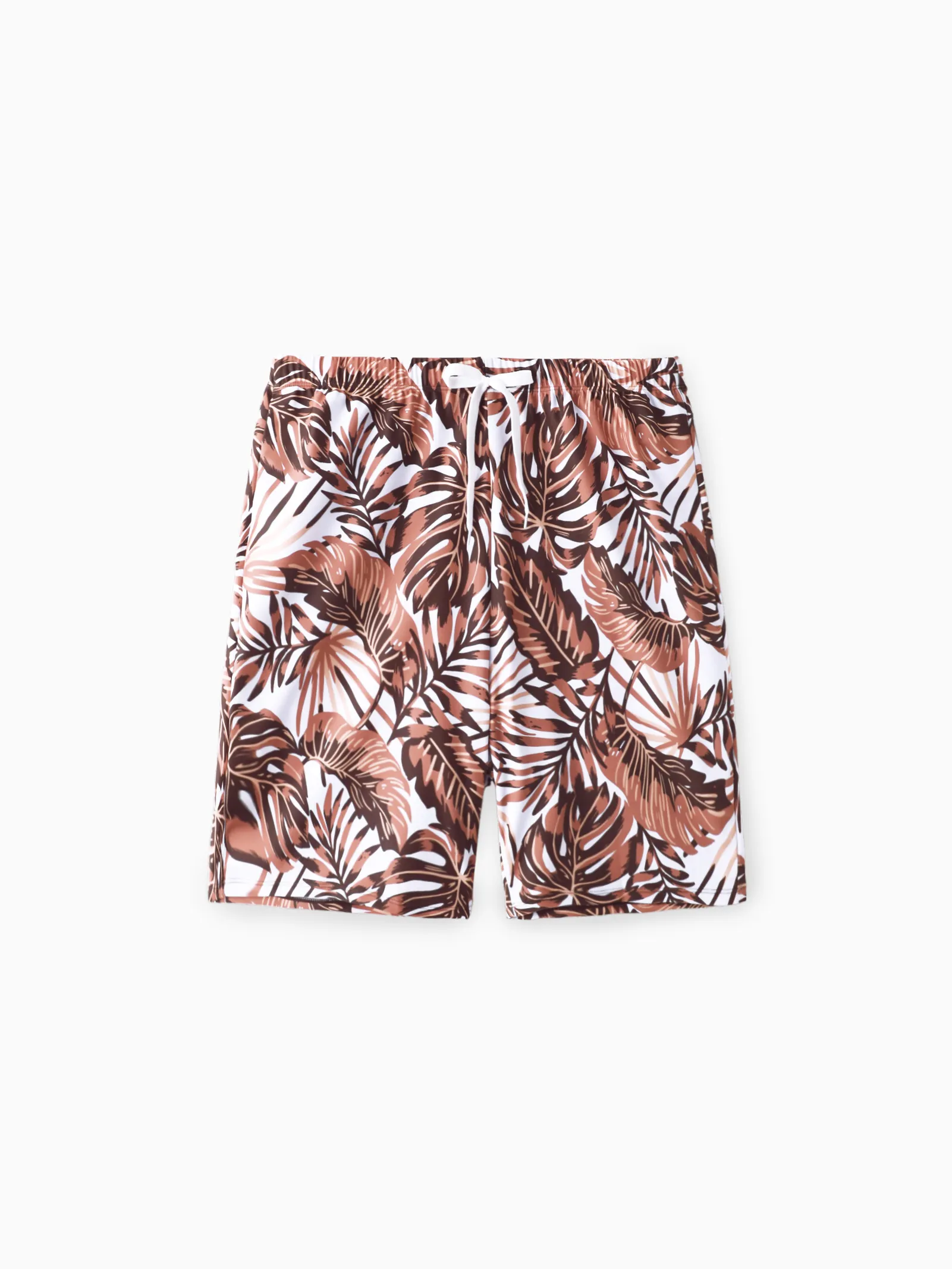 

Family Matching Floral Drawstring Swim Trunks or Shell Edge Spliced One-Piece Strap Swimsuit