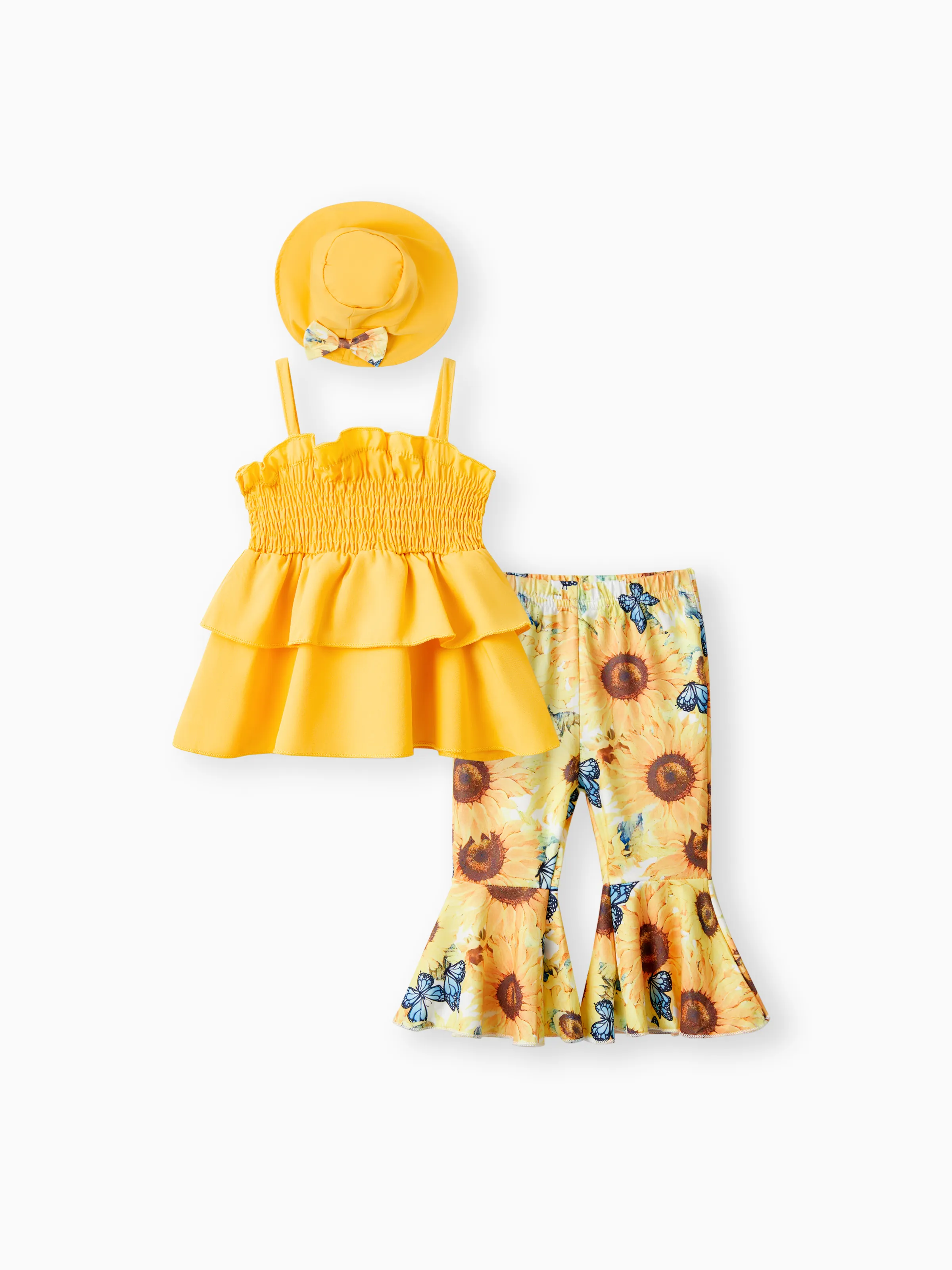 

Sunflower Smocking 3pcs Baby Girl Sets in Polyester-Spandex