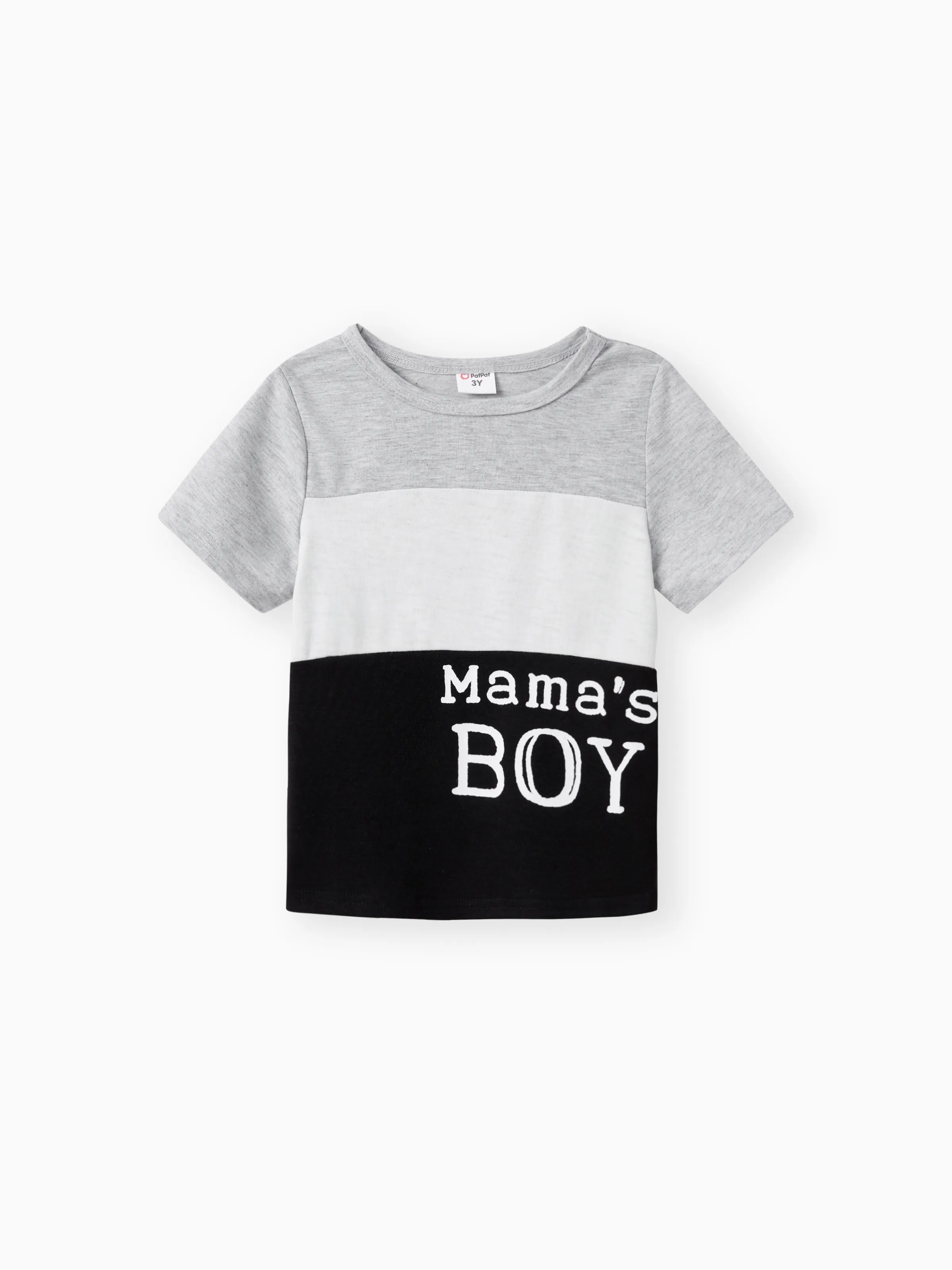 

Toddler Boy Letter Print Colorblock Short-sleeve Tee