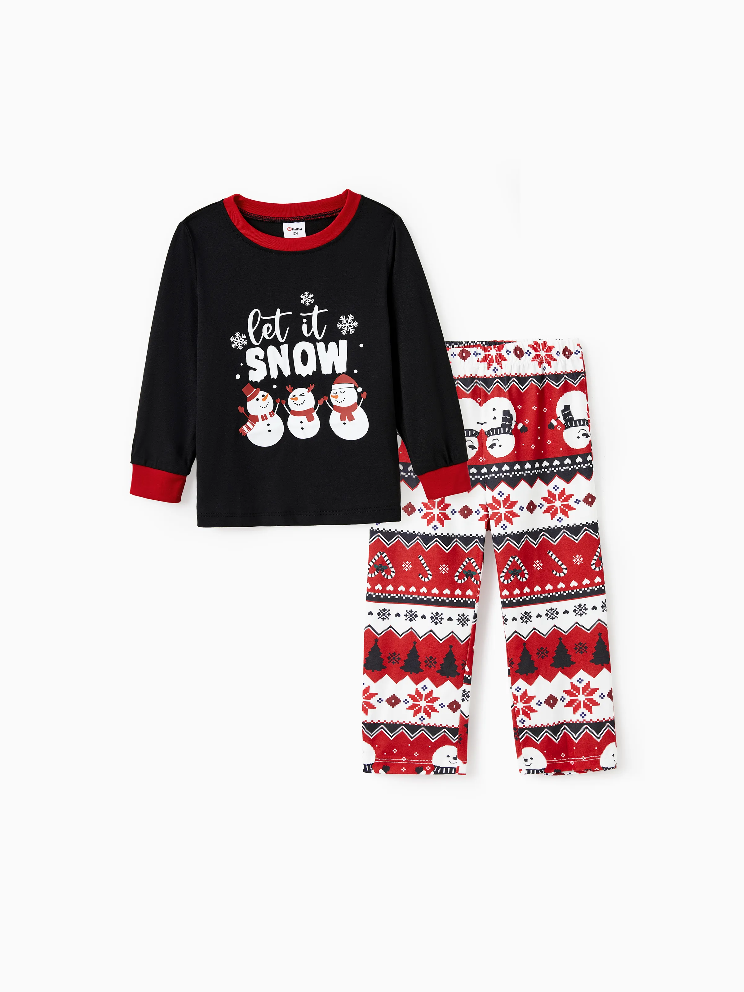 

Christmas Family Pajamas Set - Polyester Spandex Blend, 2-Piece, Casual, Opaque, Matching Outfits