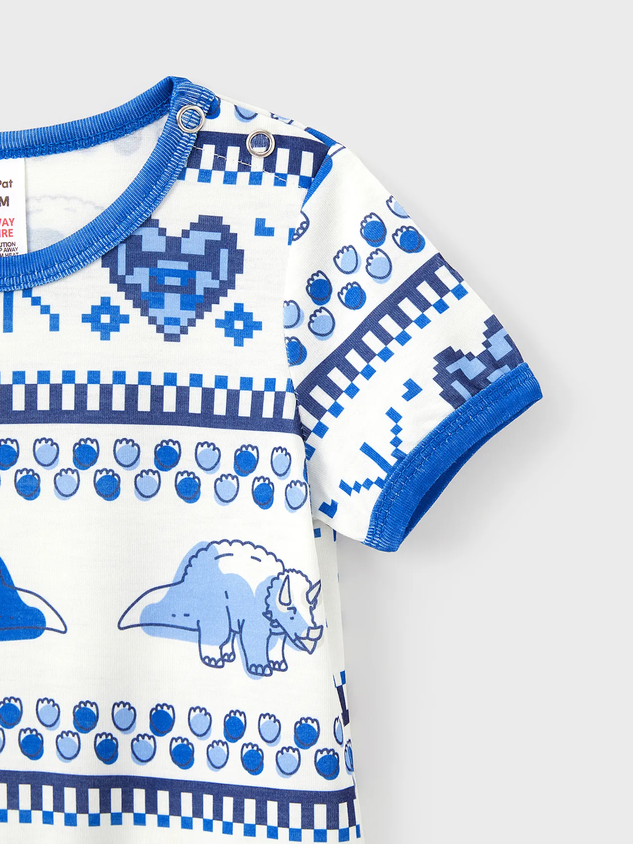 Baby - Familien-Looks Dinosaurier Kurzärmelig Familien-Outfits Pyjamas (Flame Resistant) - blau - image 14