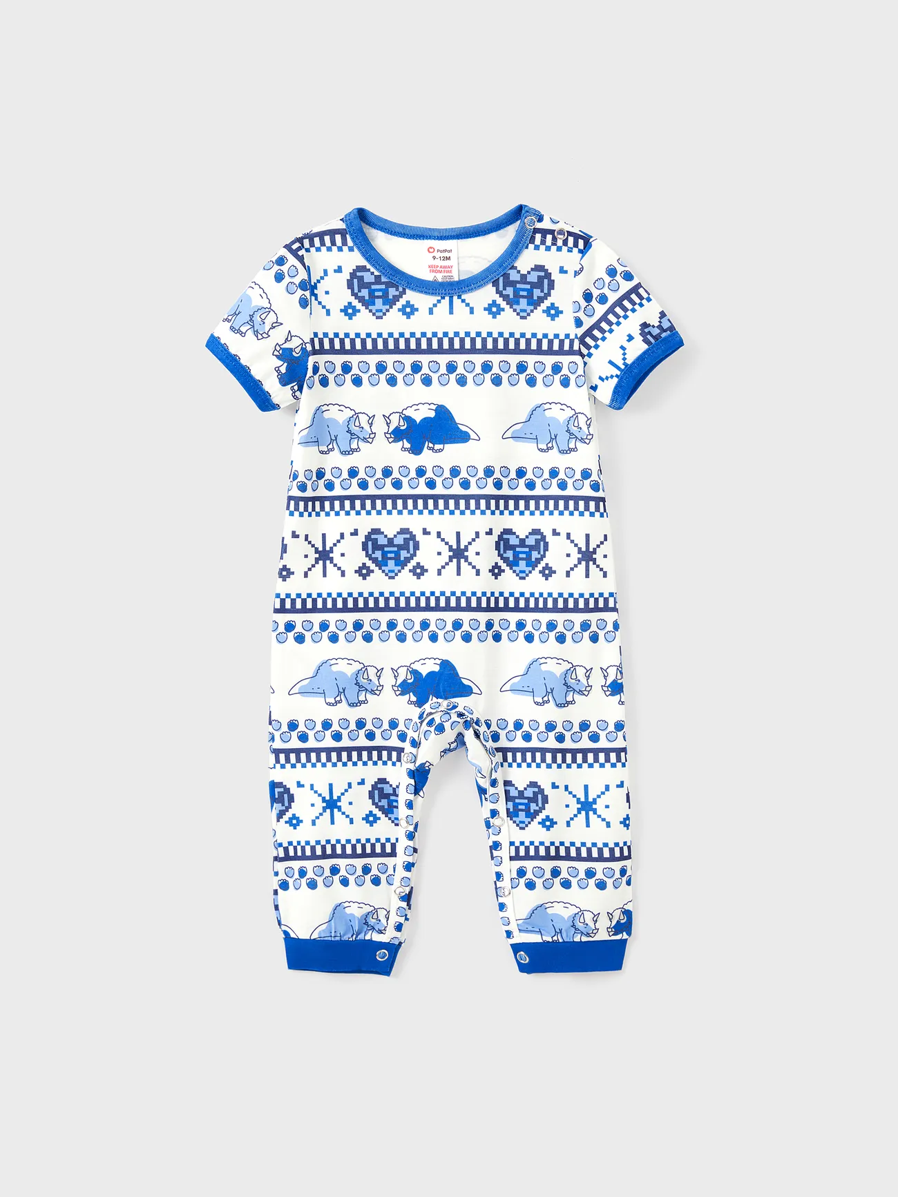 

Family Matching Dinosaur Fair Isle Printed Pockets Drawstring Pajamas Sets