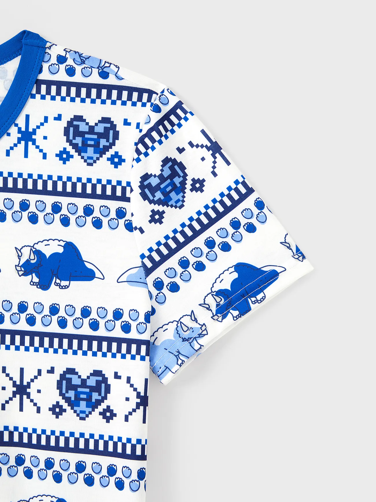 Damen - Familien-Looks Dinosaurier Kurzärmelig Familien-Outfits Pyjamas (Flame Resistant) - blau - image 6