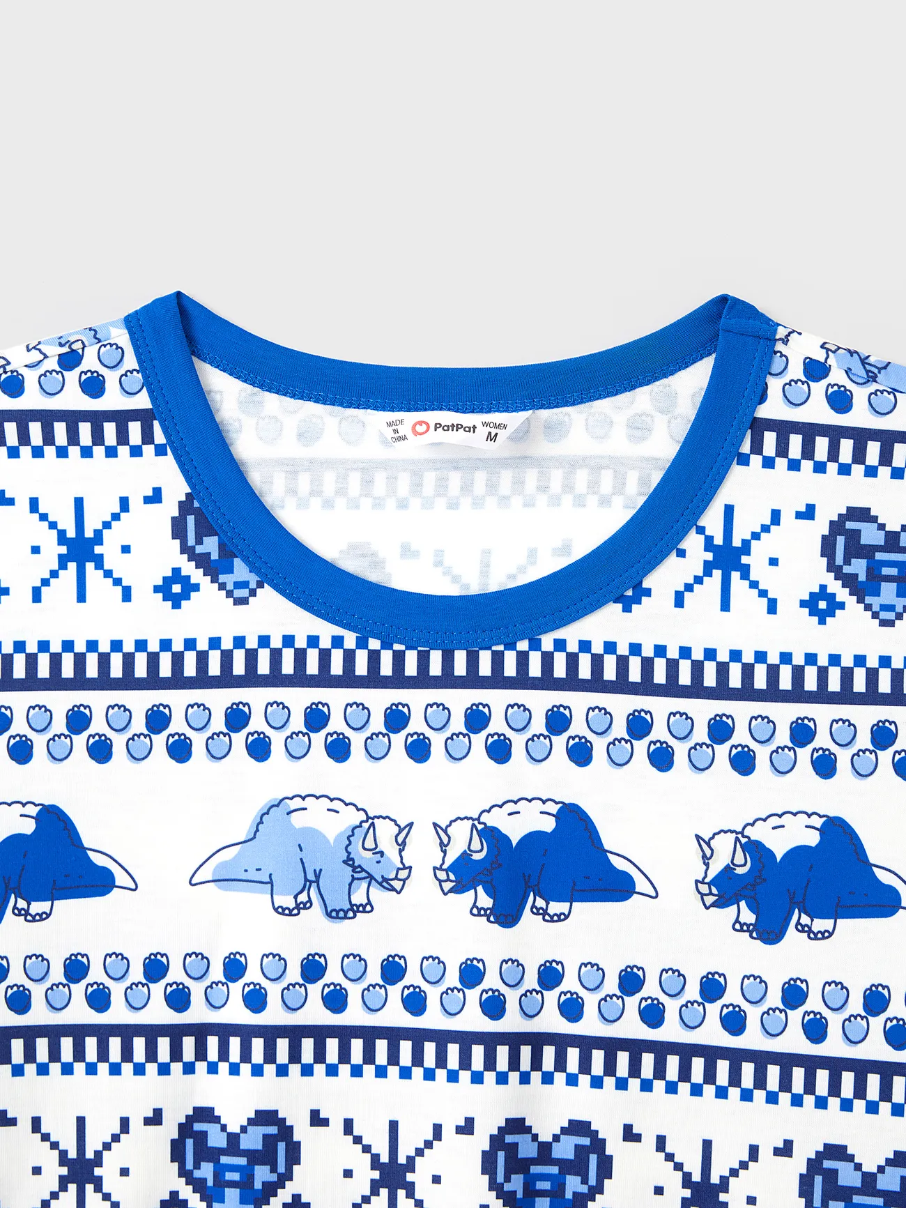 Damen - Familien-Looks Dinosaurier Kurzärmelig Familien-Outfits Pyjamas (Flame Resistant) - blau - image 5