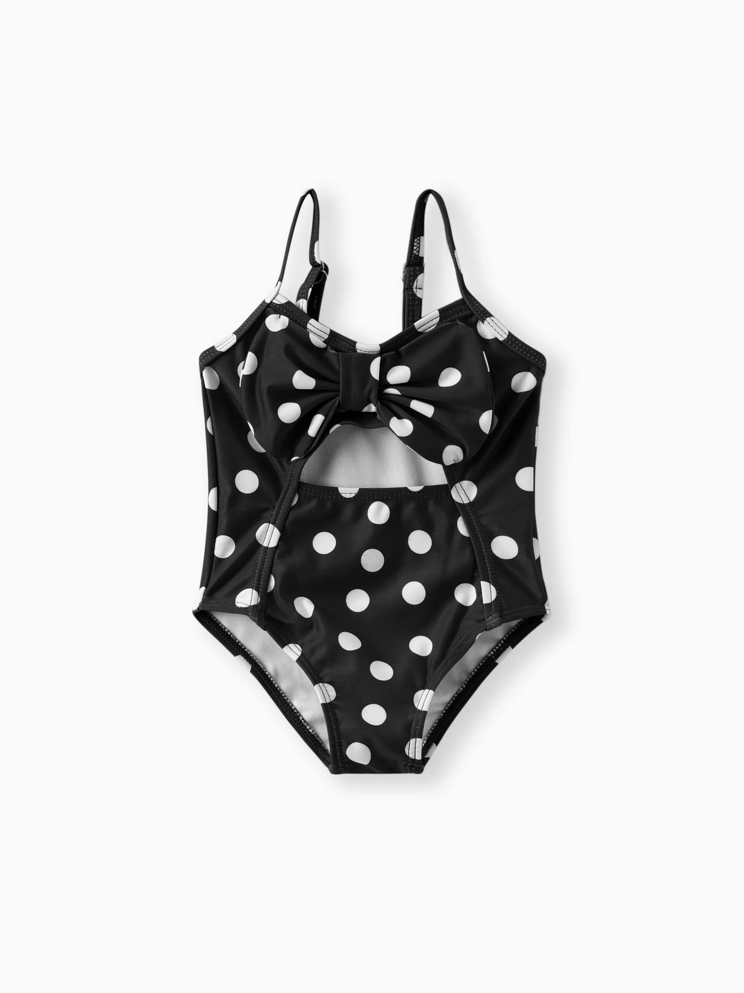 

Baby Girl Allover Polka Dot Print Cut Out One-Piece Swimsuit