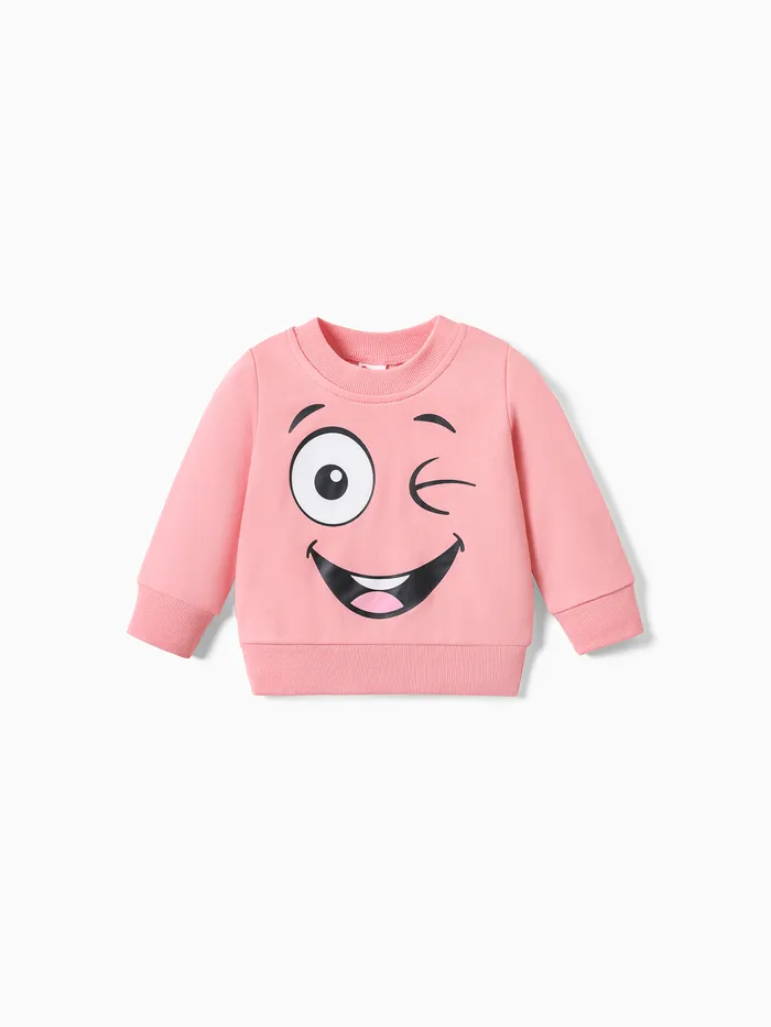 100% Cotton Baby Boy/Girl Cartoon Print Long-sleeve Pullover Sweatshirt