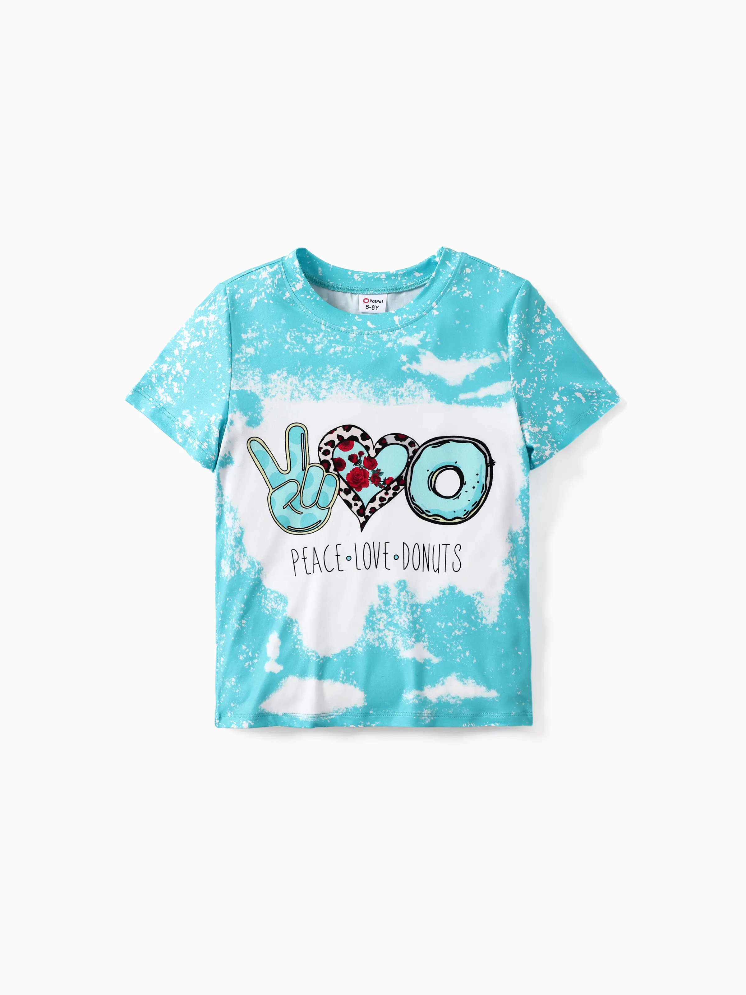 

Kid Girl Letter Print Tie Dye Short-sleeve Tee