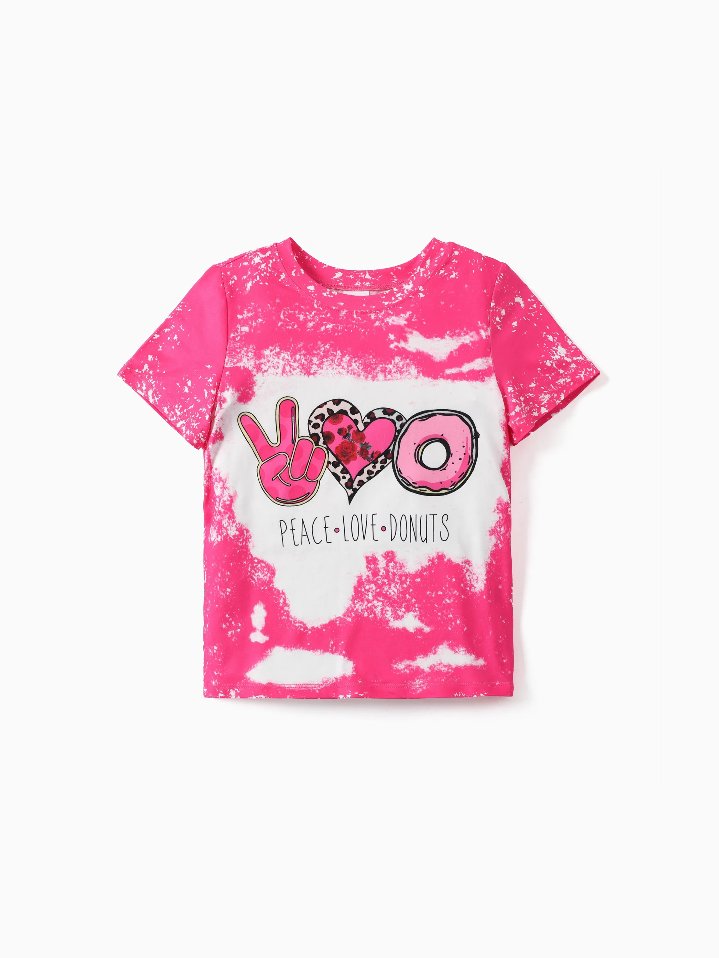 

Kid Girl Letter Print Tie Dye Short-sleeve Tee