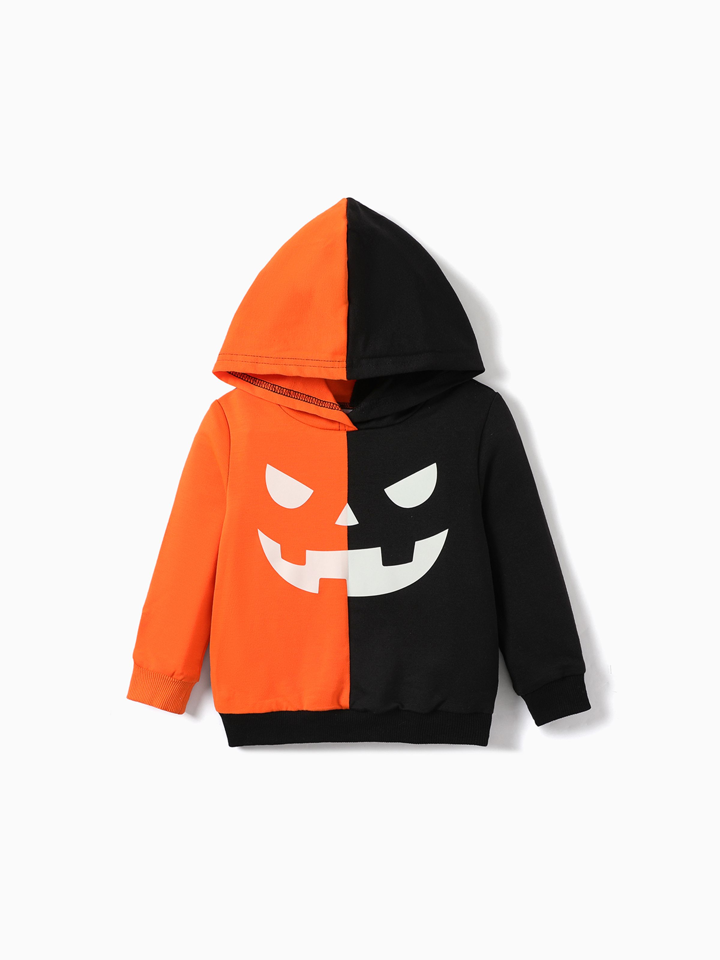 

Toddler Boy/Girl Halloween Graphic Reflective Colorblock Hoodie Sweatshirt