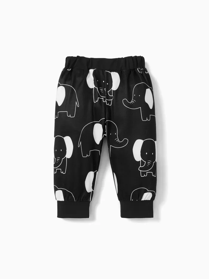 pantaloni con stampa elefante allover per neonato/bambina