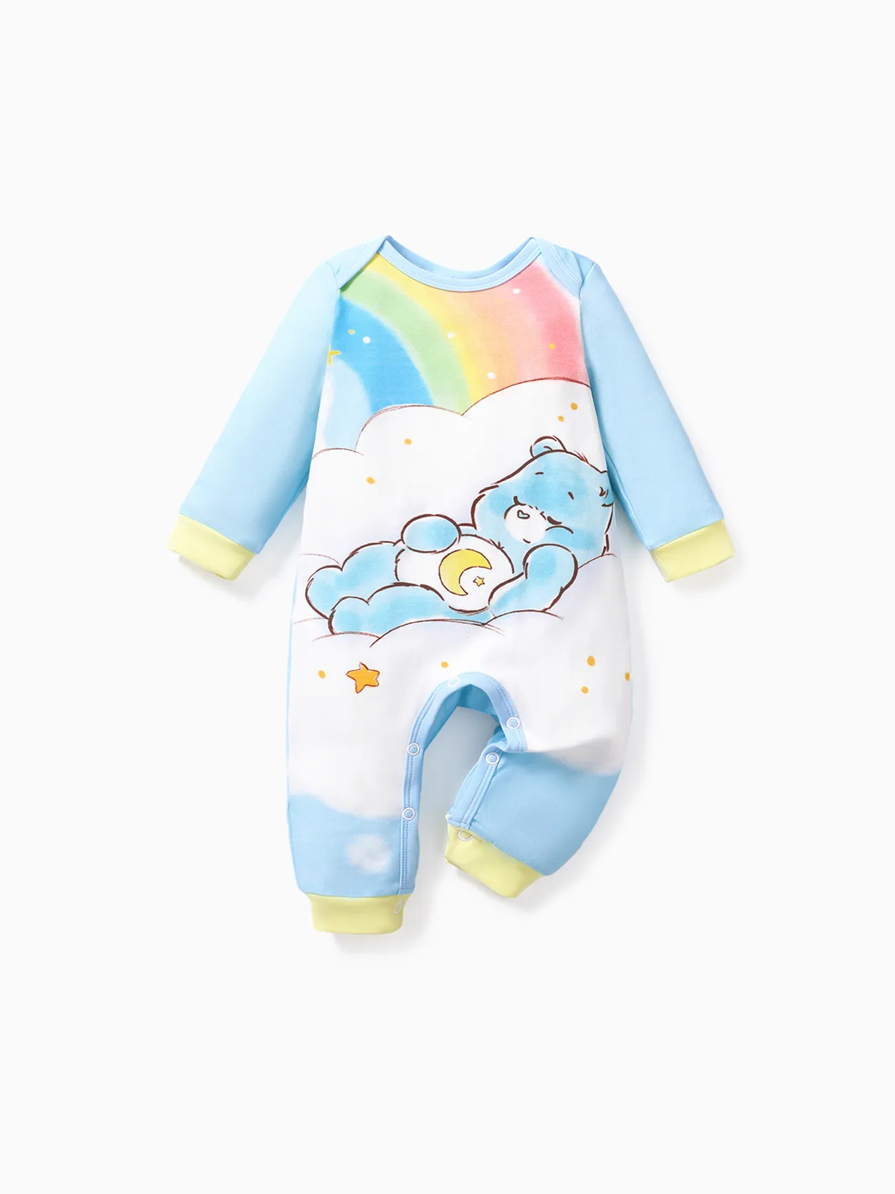 

Care Bears Baby Boy/Girl Bear & Rainbow Print Long-sleeve Cotton Jumpsuit