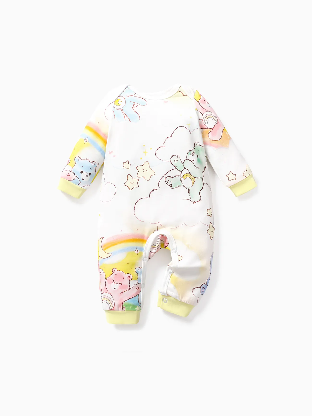 

Care Bears Baby Boy/Girl Bear & Rainbow Print Long-sleeve Cotton Jumpsuit