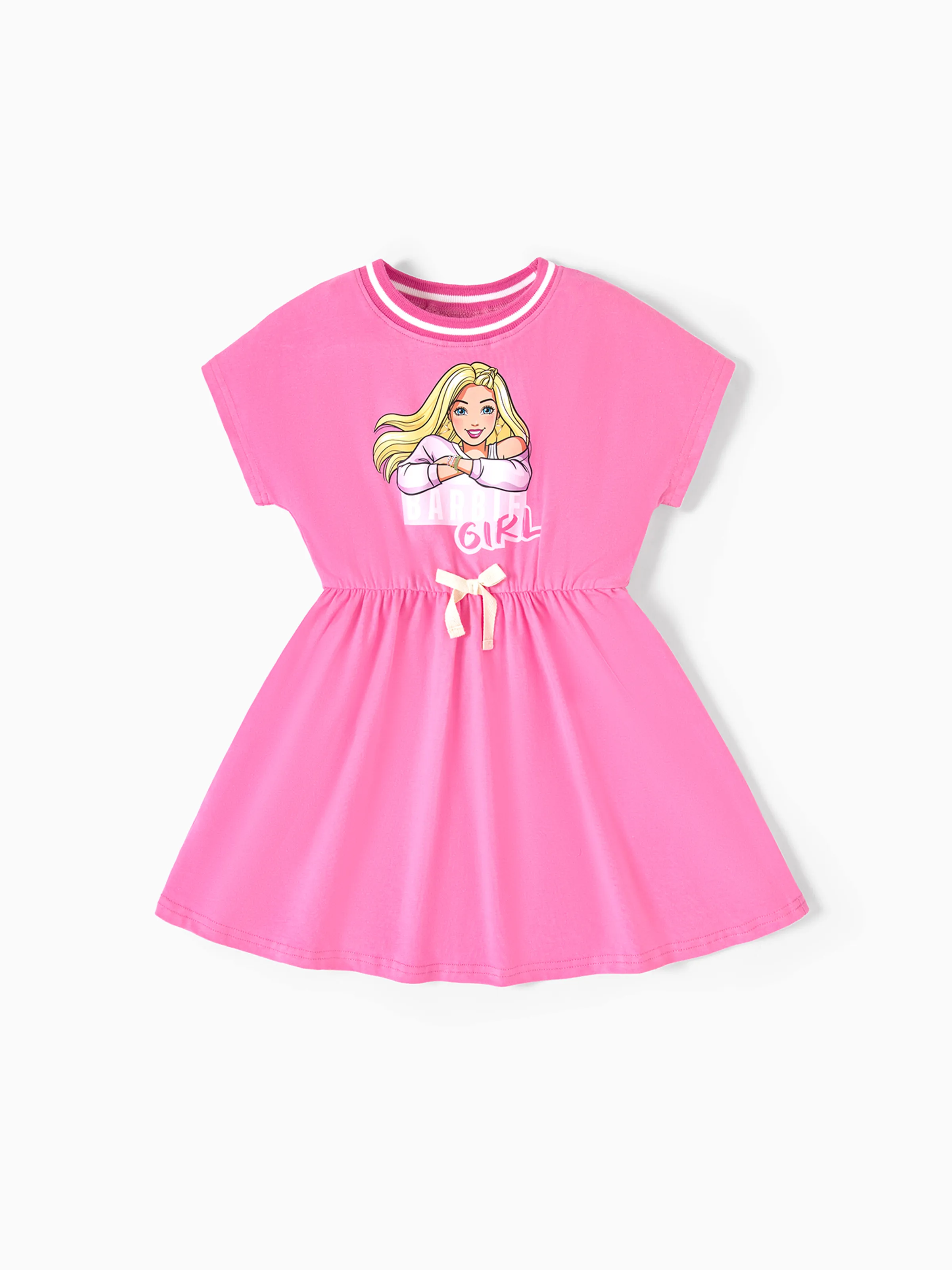 

Barbie Toddler/Kid Girl Character & Letter Print Naia™ Short-sleeve Dress