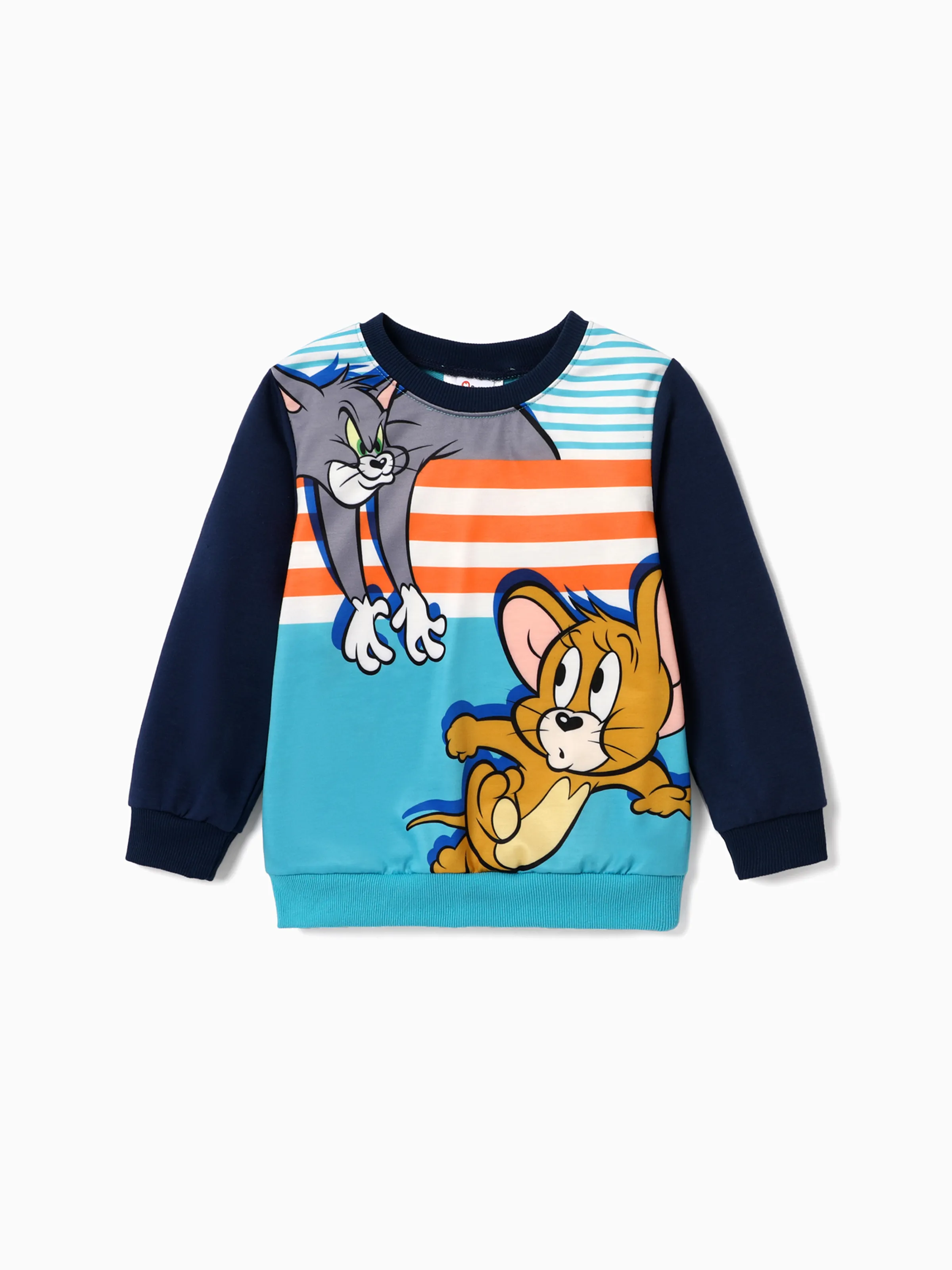 

Tom and Jerry Toddler Boy Colorblock Character Print Long-sleeve Top or Black Pant