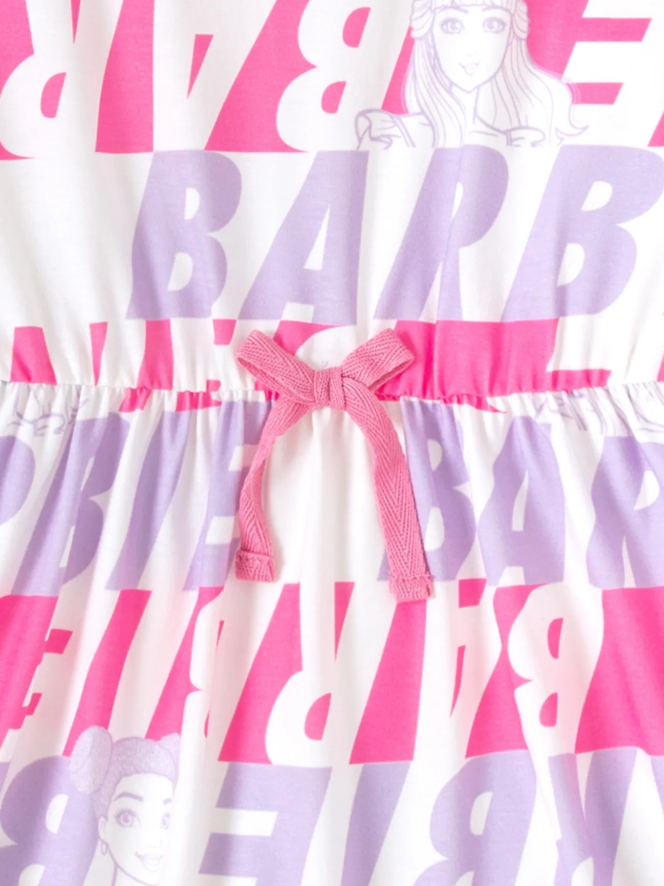 pinkywhite - Barbie Toddler / Kid Girl Personaje y letra impresa Naia™ Vestido de manga corta - image 4