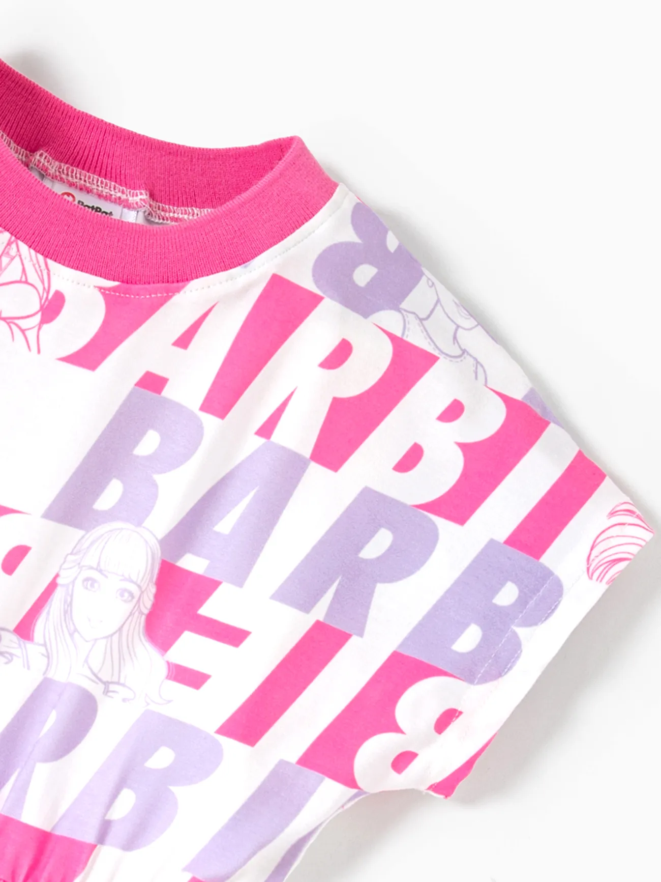 pinkywhite - Barbie Toddler / Kid Girl Personaje y letra impresa Naia™ Vestido de manga corta - image 3