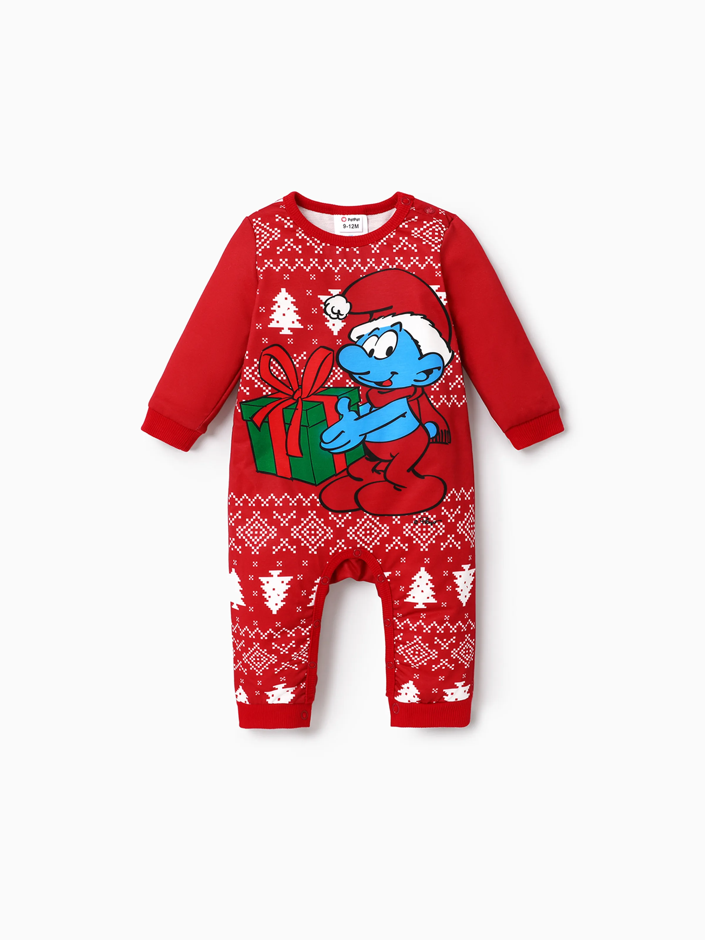 

The Smurfs Family Matching Christmas Character & Snowflake Print Long-sleeve Top