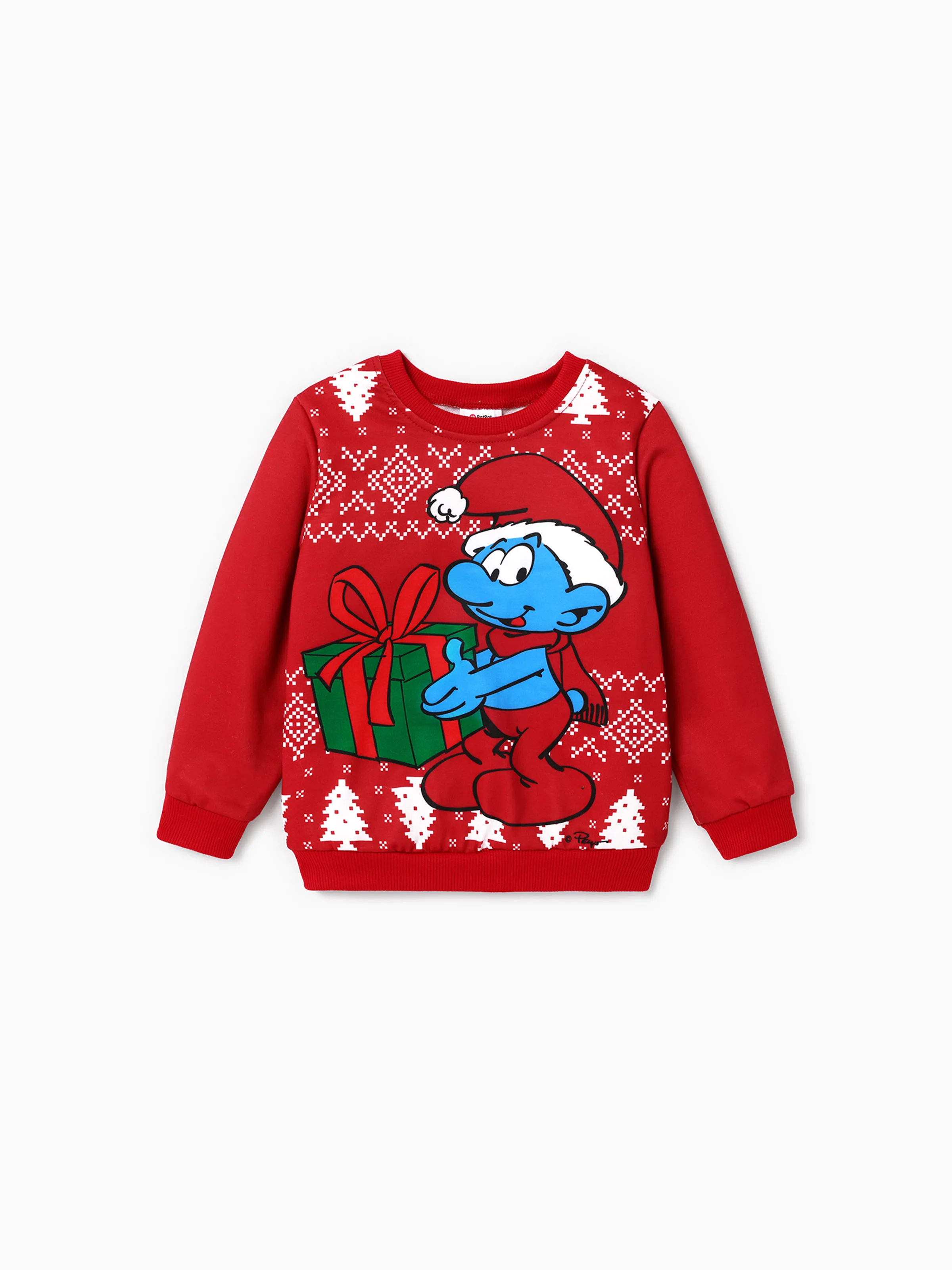 

The Smurfs Family Matching Christmas Character & Snowflake Print Long-sleeve Top