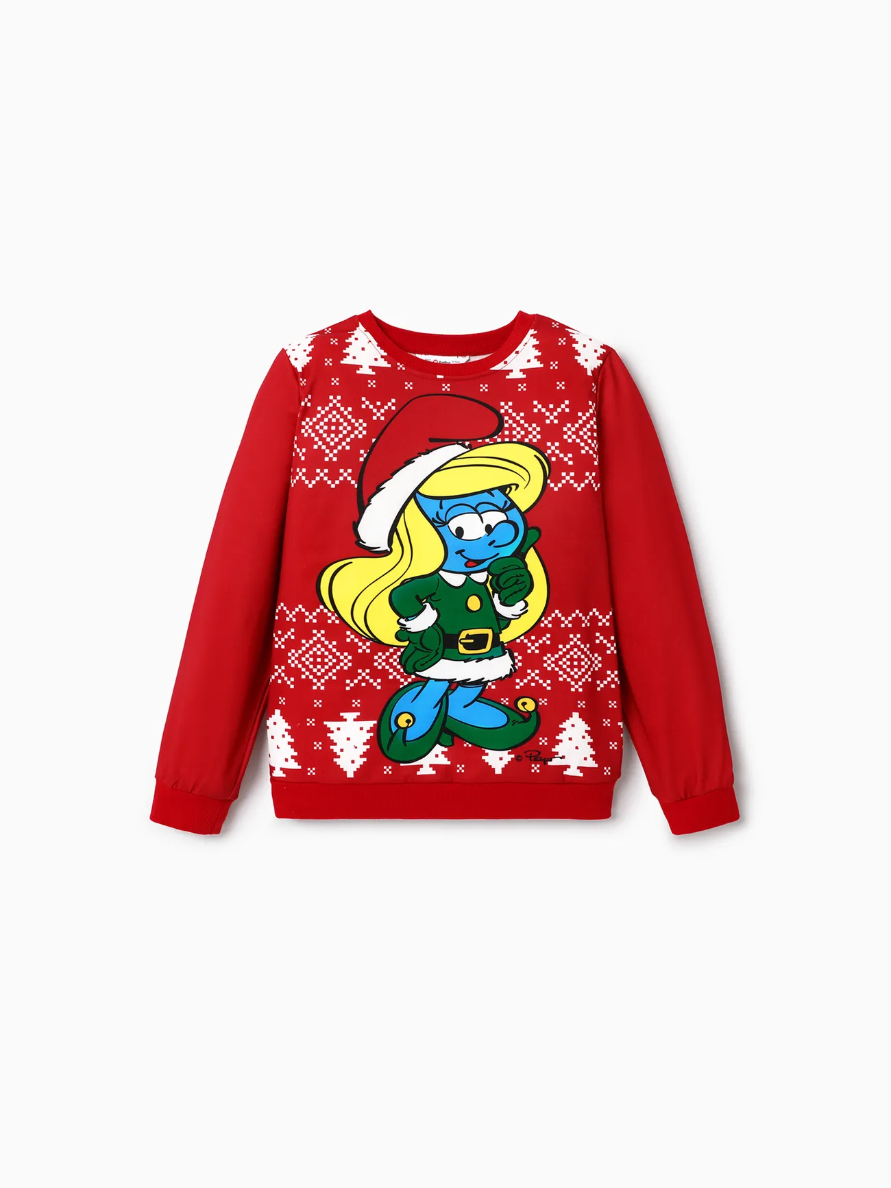 

The Smurfs Family Matching Christmas Character & Snowflake Print Long-sleeve Top