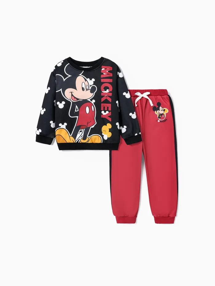 Disney Mickey and Friends Toddler Boy Character Print Long-sleeve Top and Pants Sets