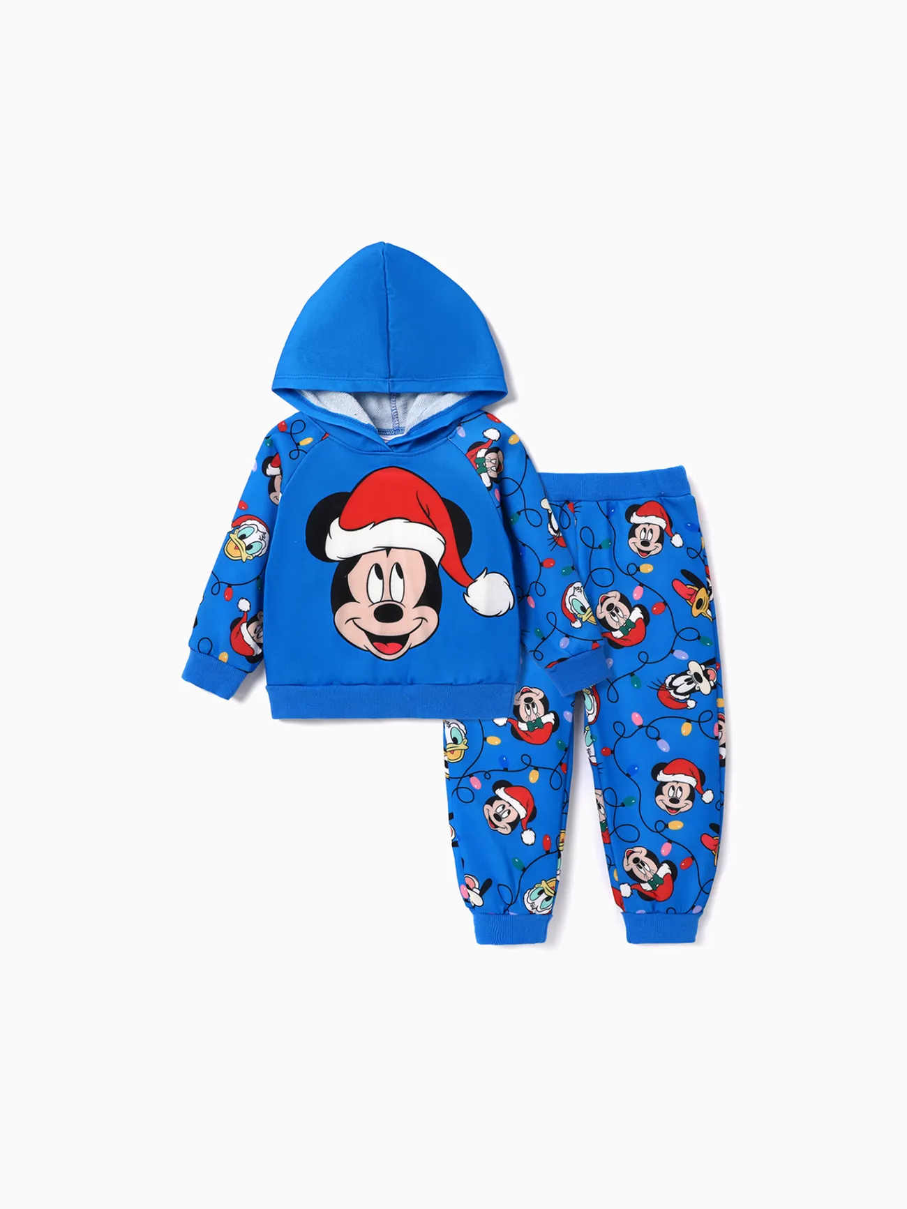 

Disney Mickey and Friends Toddler Girl Christmas Character Print Hoodie and Allover Print Pants Set