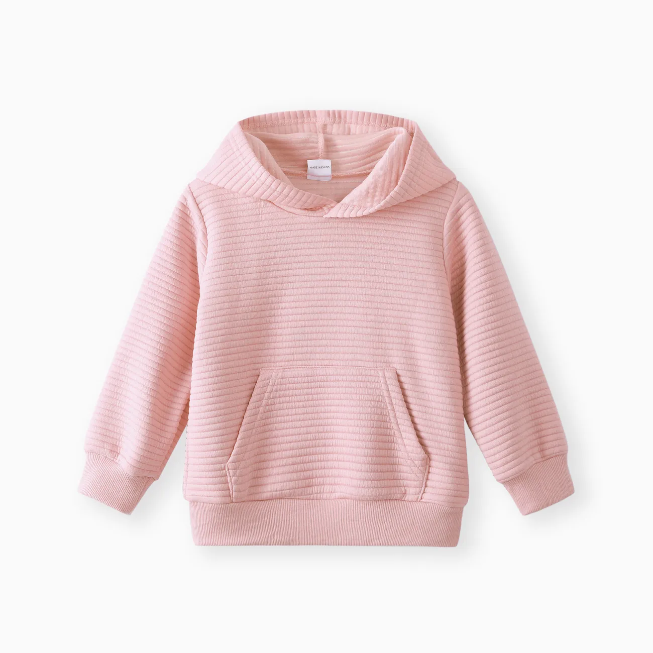 Toddler Boy/Girl Solid Color Textured Hoodie Sweatshirt