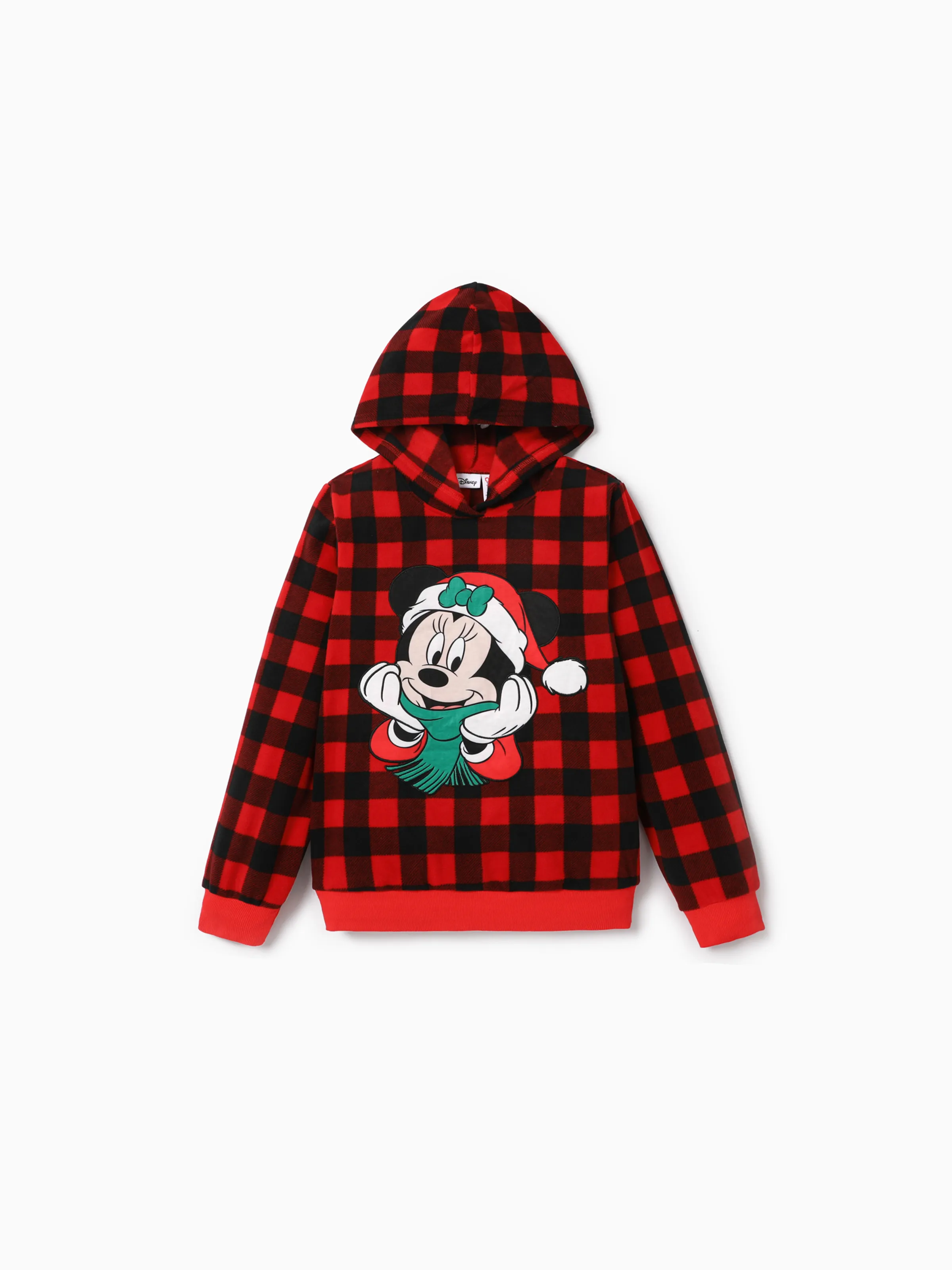 

Disney Mickey and Friends Family Matching Christmas Polarfleece Grid Character Print Hooded Top