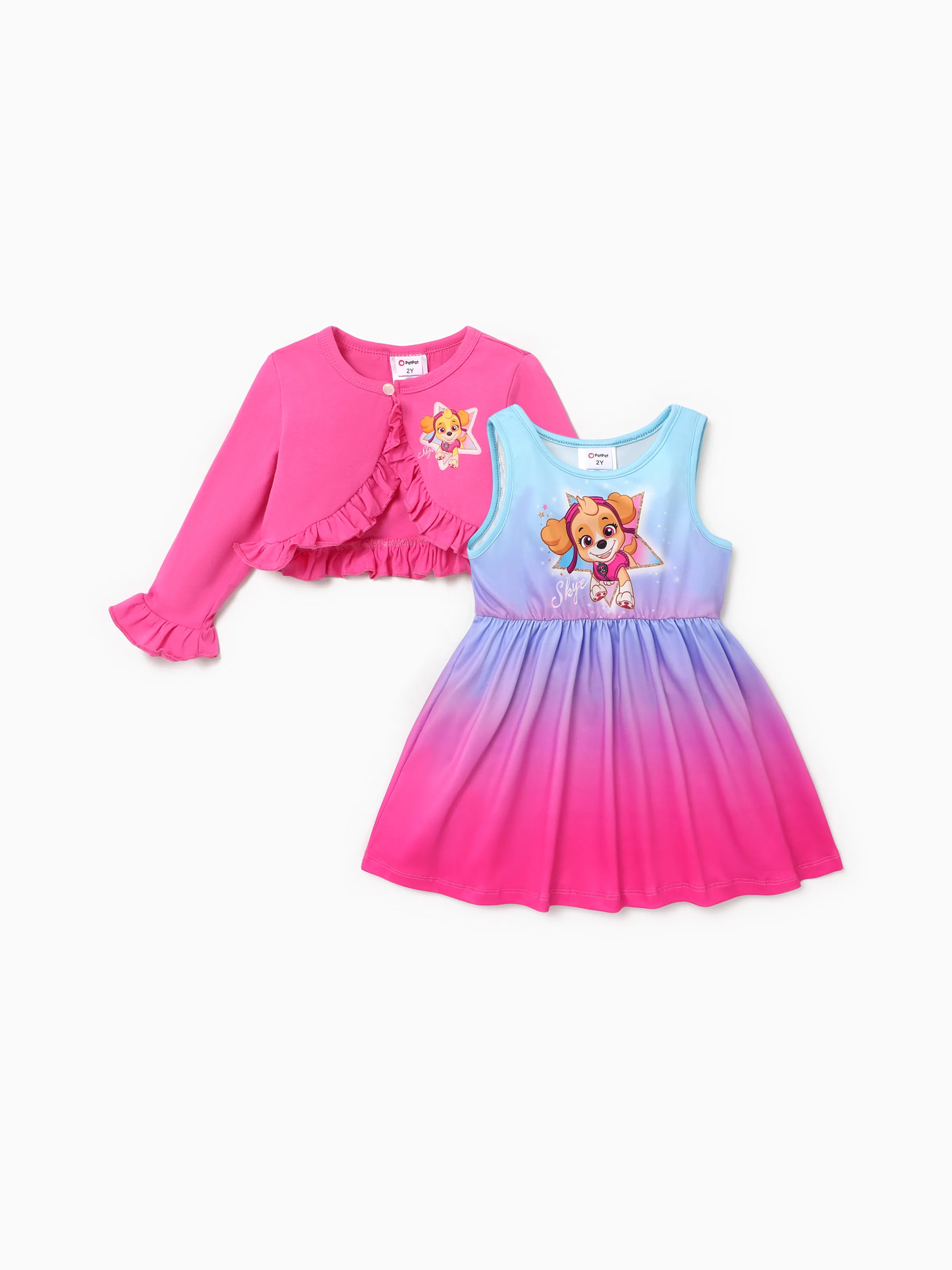 

PAW Patrol Toddler Girl Skye Graphic Long-sleeve Ruffle Cotton Top and Dress Set