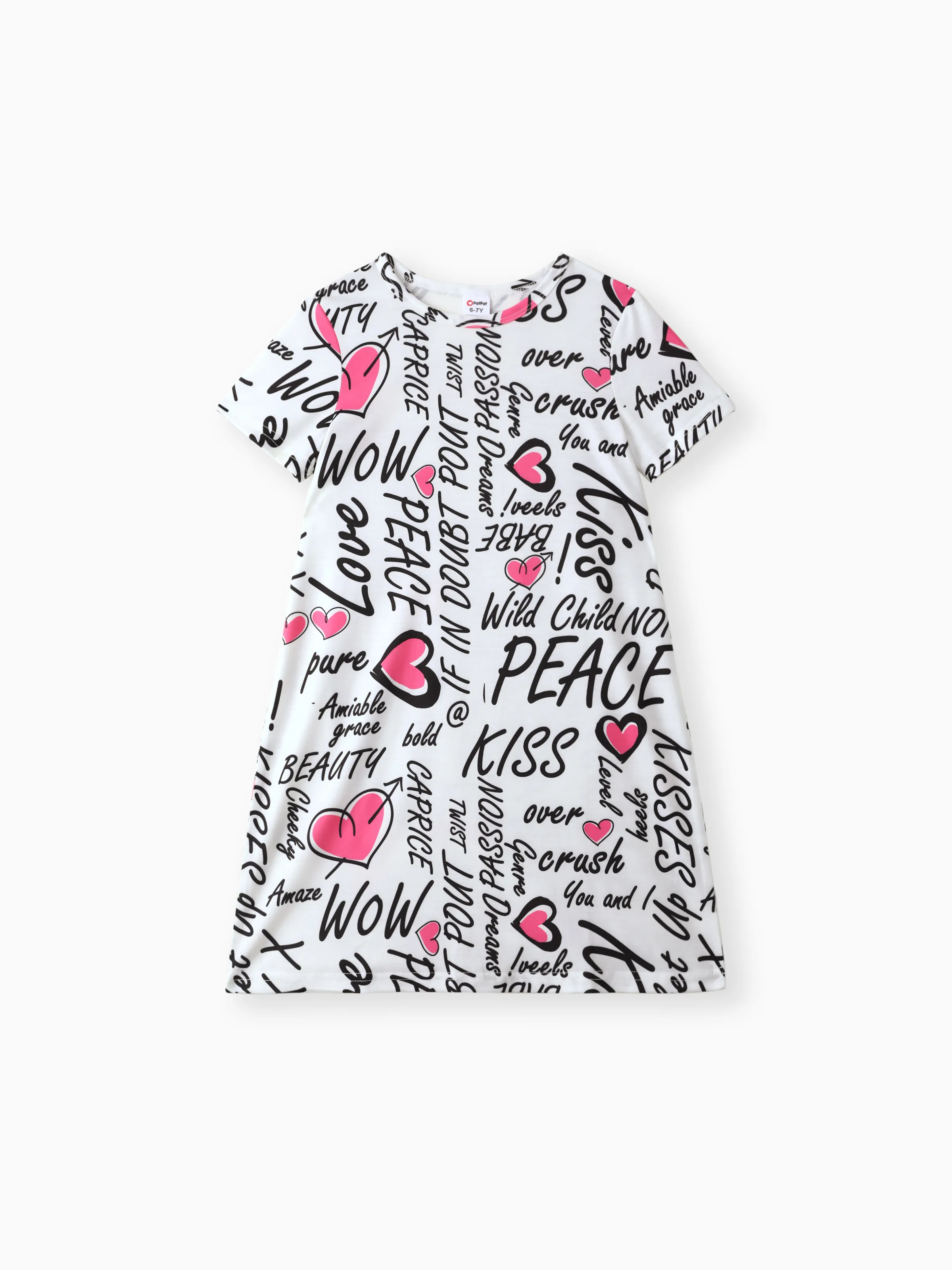 Ropa de falda Vestido Niña Forma de Corazón Letra