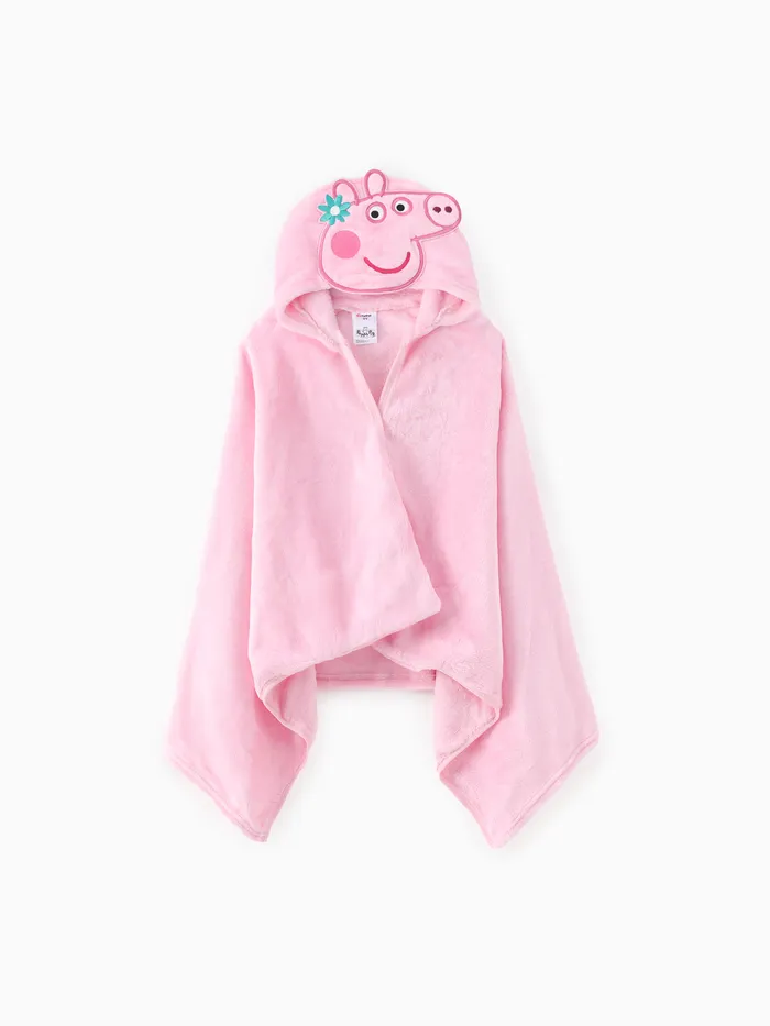 Peppa Pig 蹣跚學步的女孩 1 件角色刺繡印花浴缸/海灘/泳池連帽毛巾
