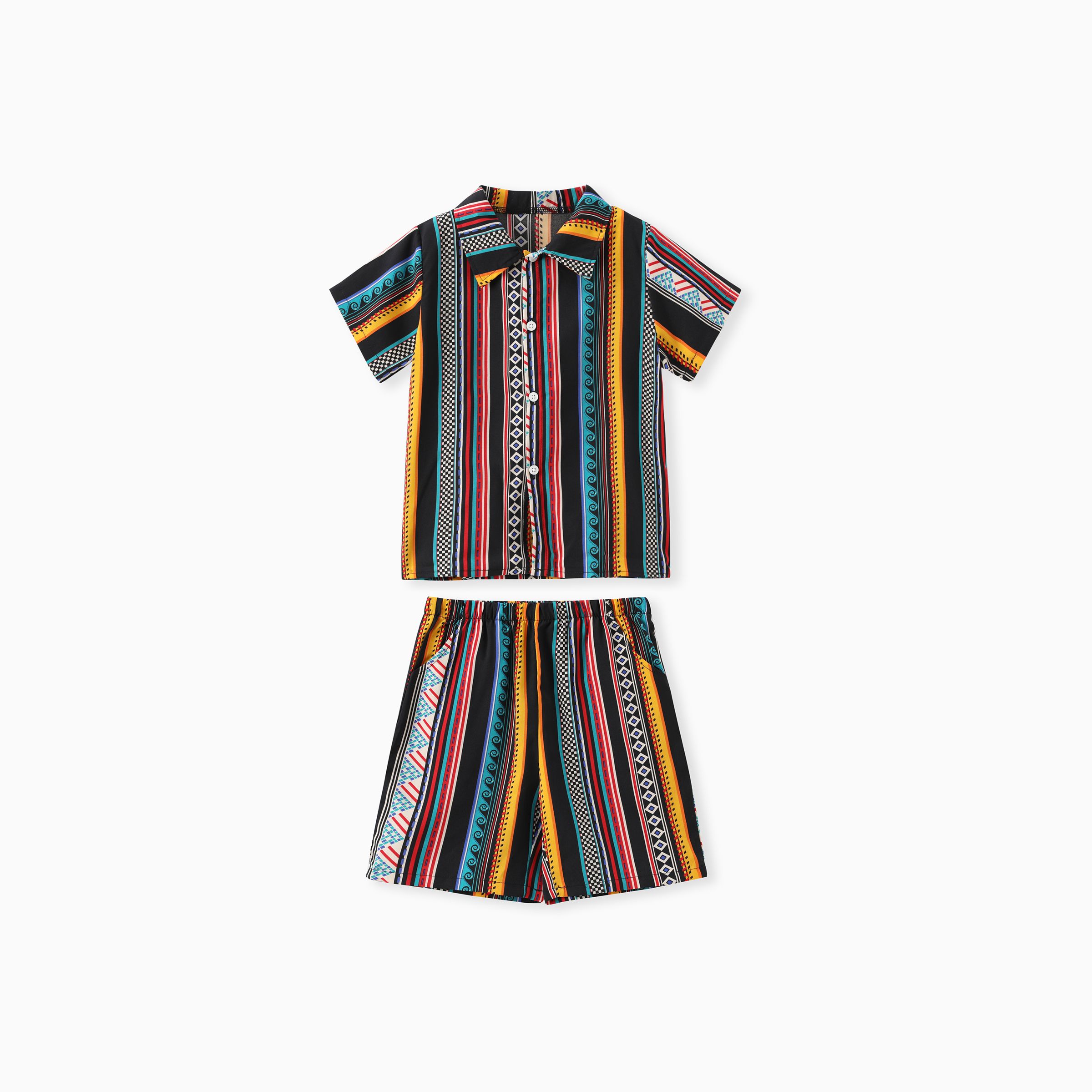 

Colorful Striped Shorts Set for Boys - Bohemia Style