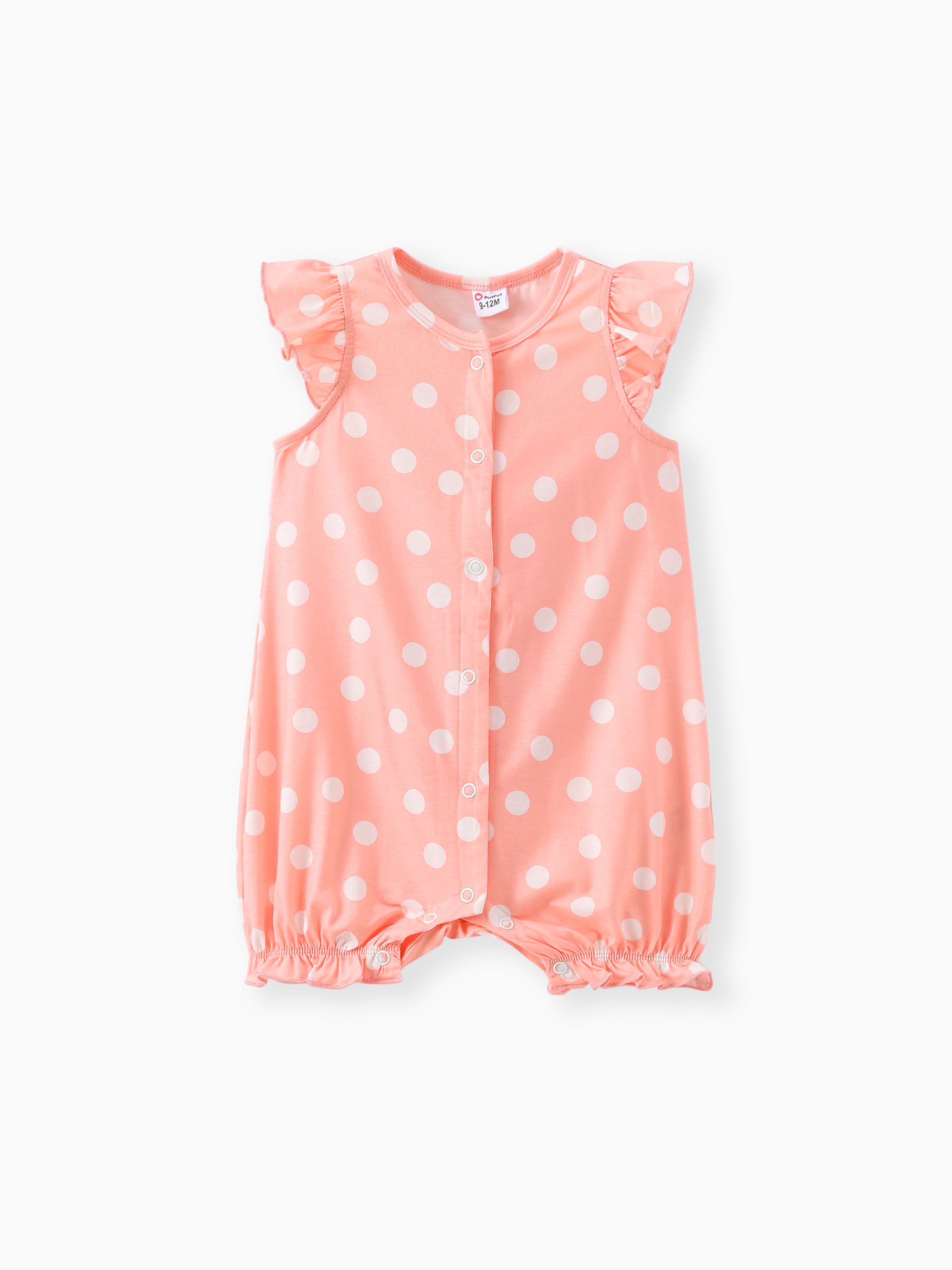 

Naia™ Baby Girl Polka Dots or Butterfly Print Flutter-sleeve Romper