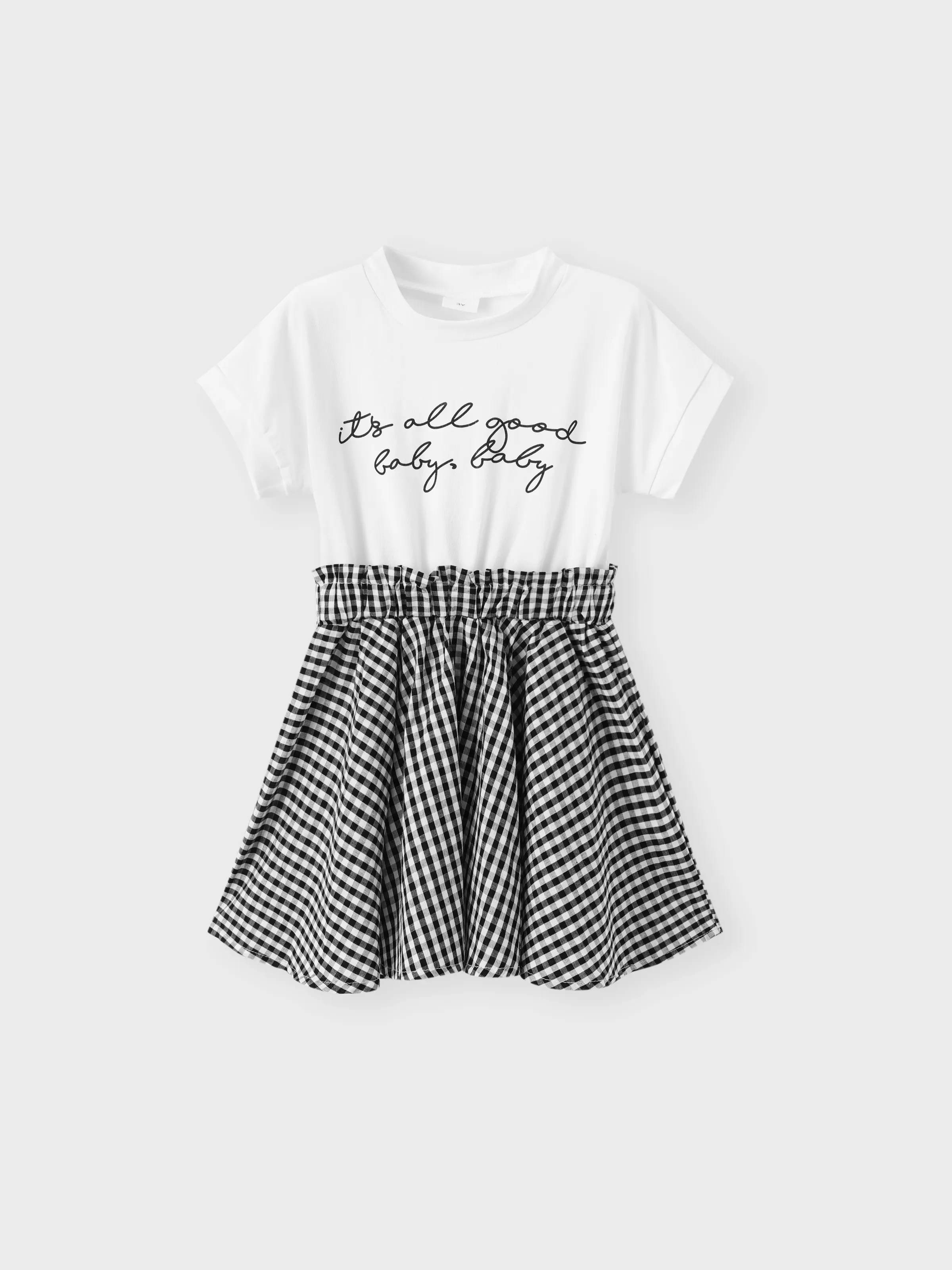 

Toddler Girl Letter Plaid Dress