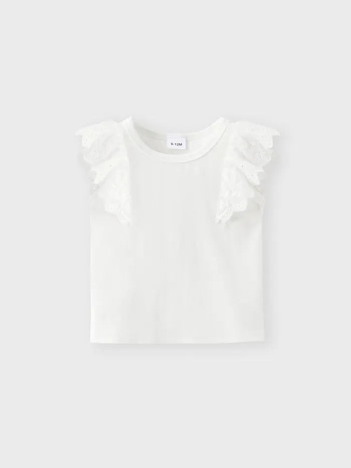 Bébé Fille Manches à volants Tendance Sans manches T-Shirt