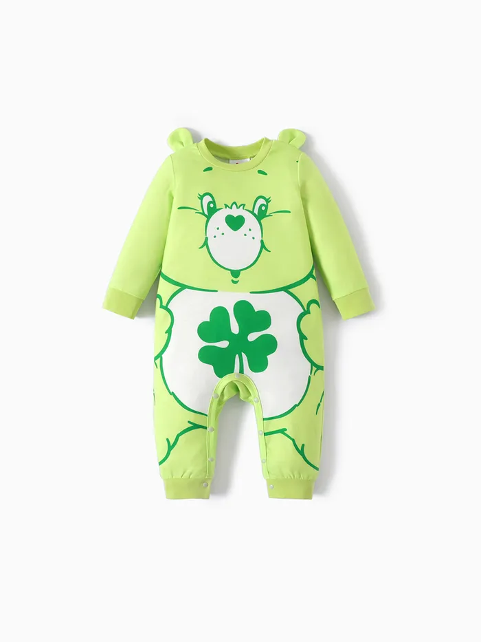 Care Bears Baby Boy/Girl Bear Print 3D Ears Design Long-sleeve Jumpsuit
