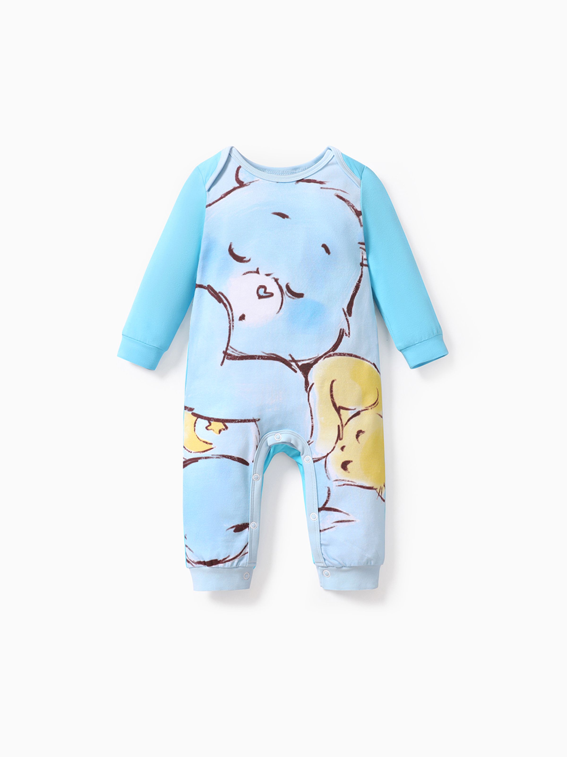 

Care Bears Baby Boy/Girl Cartoon Bear Print Long-sleeve Cotton Jumpsuit