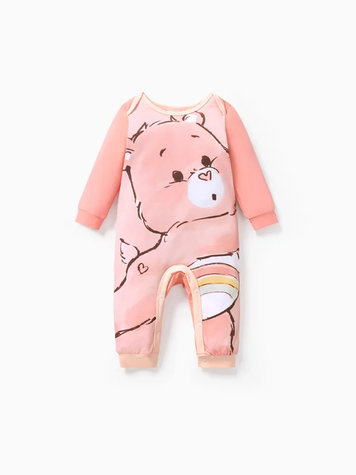 Care Bears Baby Boy/Girl Cartoon Bear Print Long-sleeve Cotton Jumpsuit