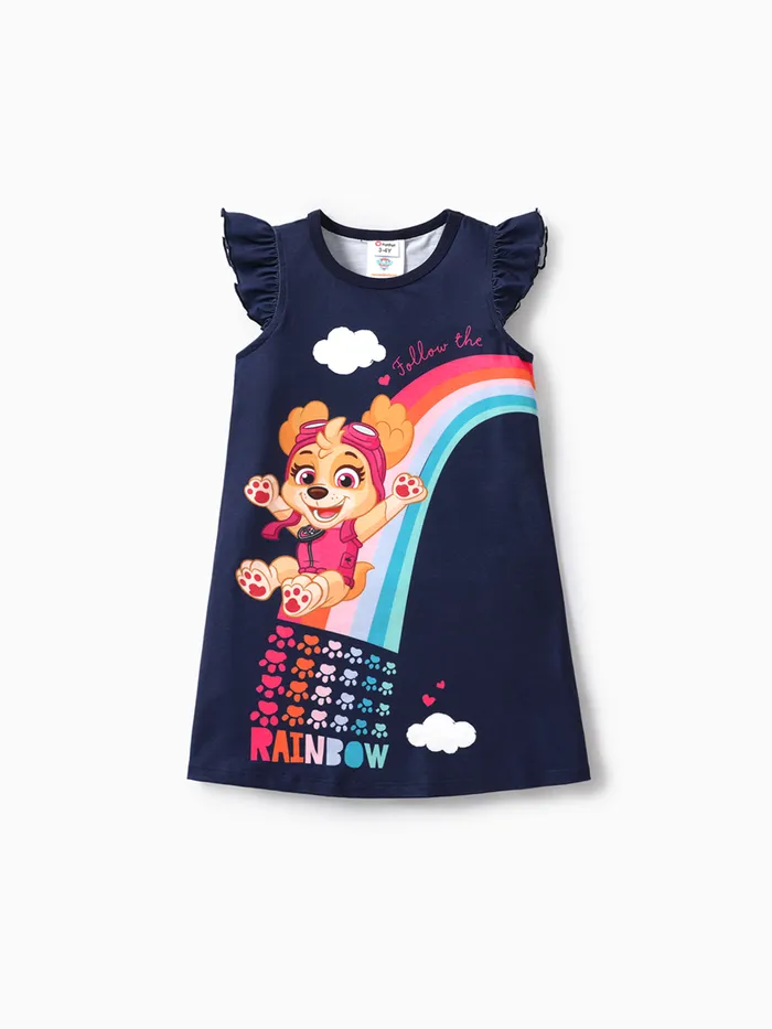 PAW Patrol Toddler Girl Rainbow Print Flutter-sleeve Dress