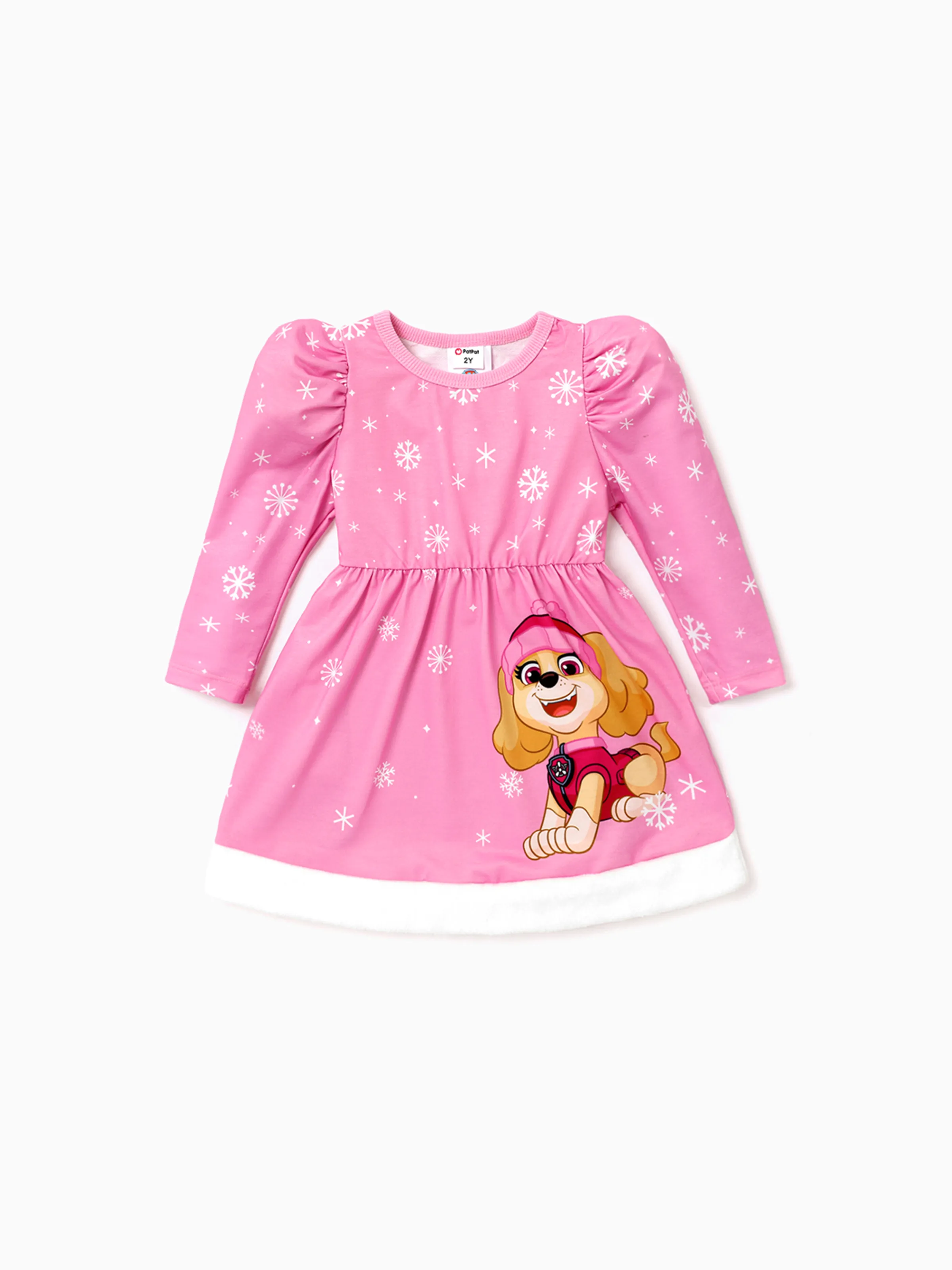 PAW Patrol Little Girl vestido de posicionamiento de copo de nieve